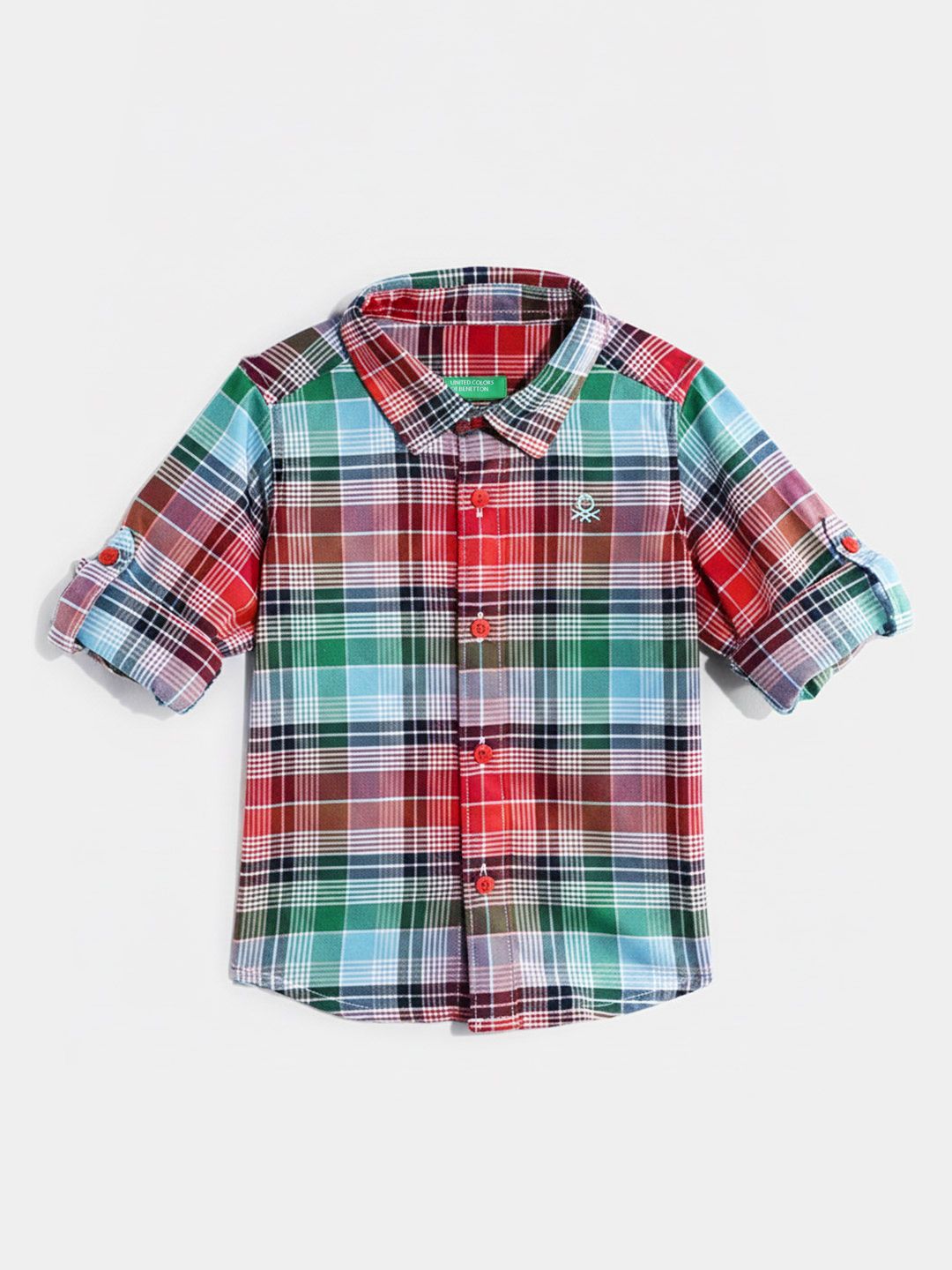 United Colors of Benetton Boys Tartan Checked Cotton Casual Shirt-image-35