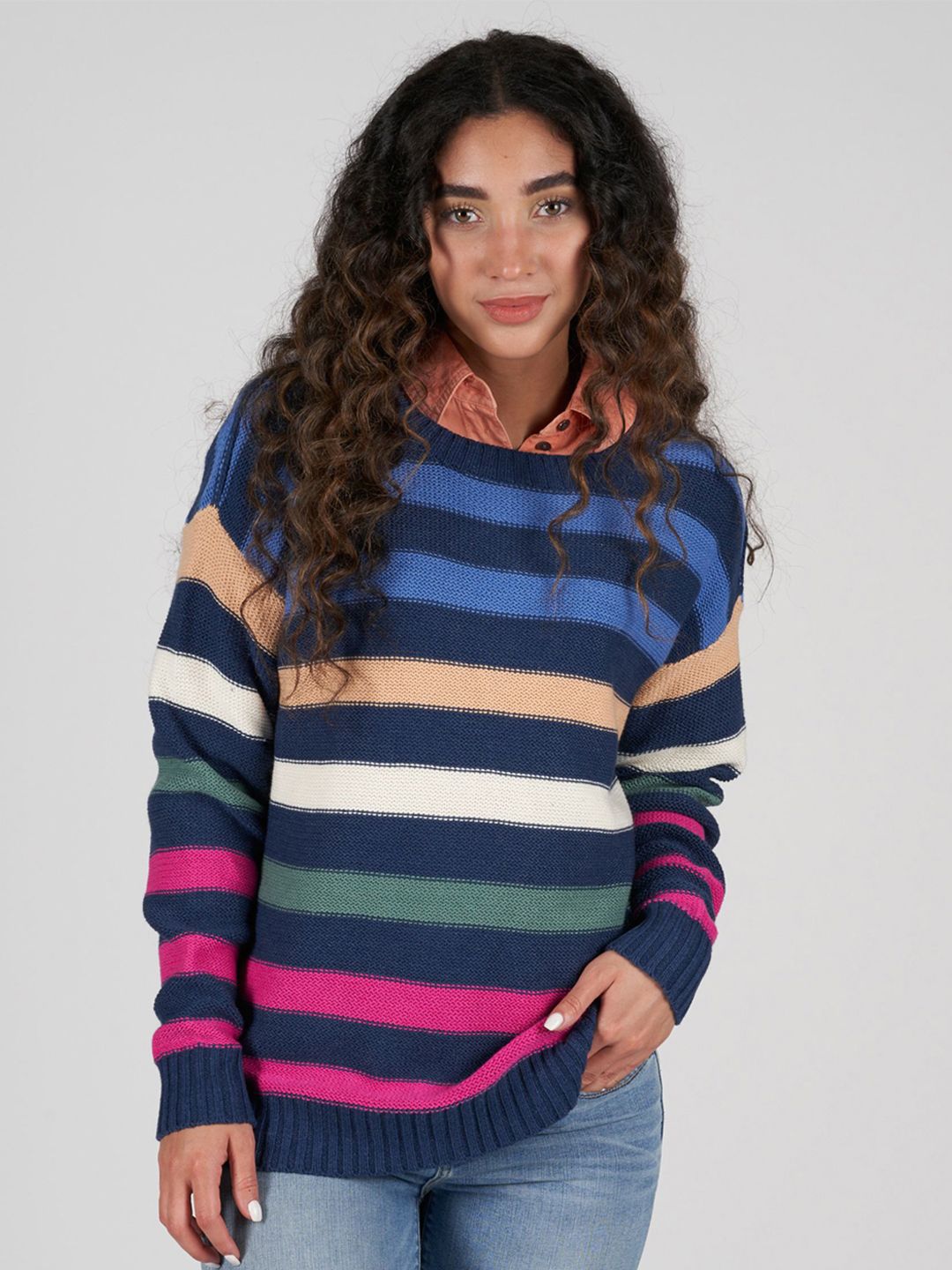 AMERICAN EAGLE OUTFITTERS Women Striped Printed Pullover-picture-41