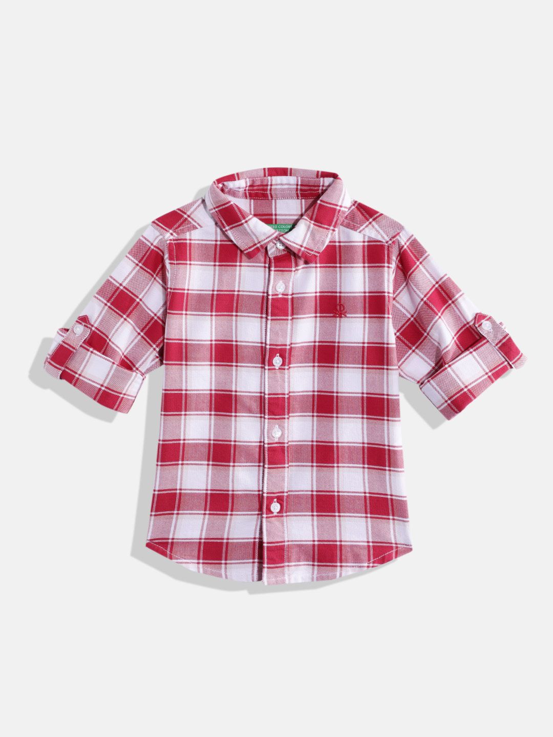 United Colors of Benetton Boys Checked Oxford Weave Pure Cotton Shirt-picture-32