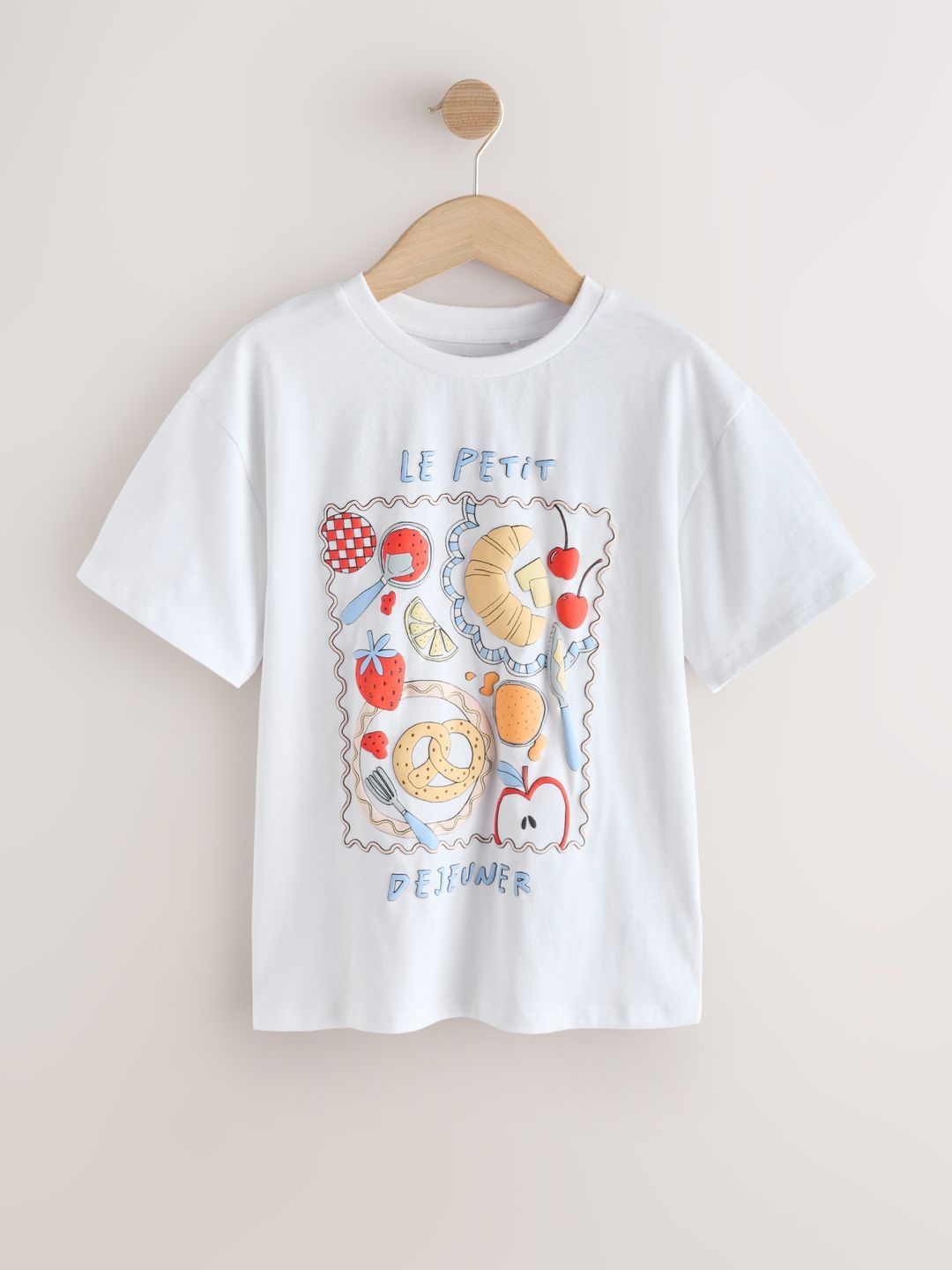 NEXT Girls Printed Drop-Shoulder Sleeves Pure Cotton T-shirt-picture-23
