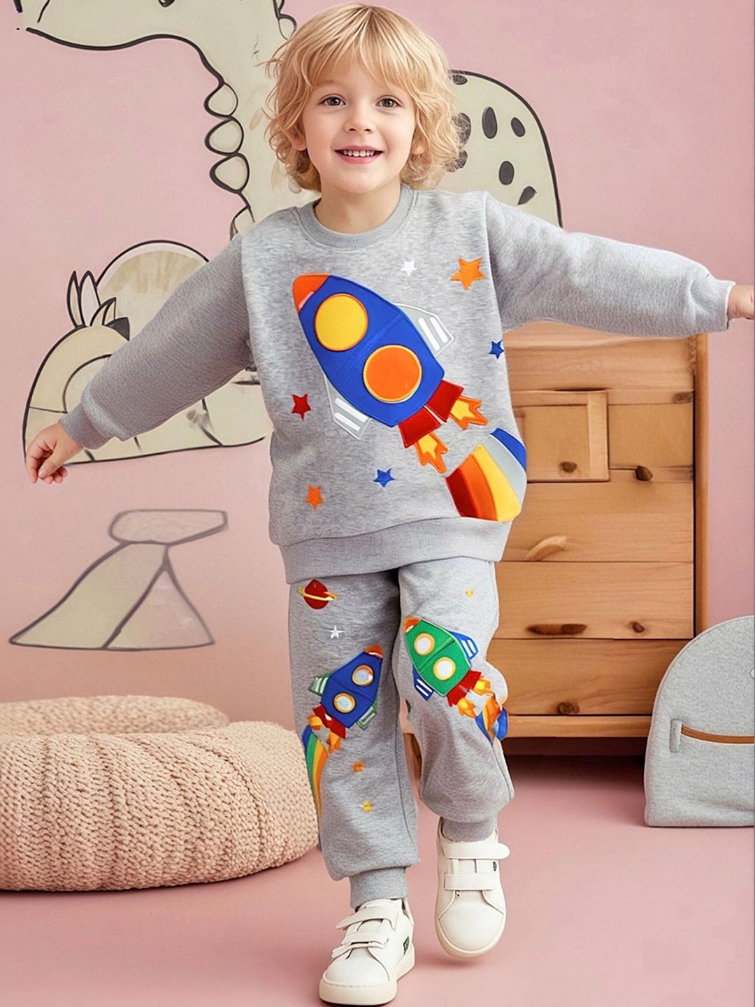 LULU & SKY Boys Graphic Printed Sweatshirt & Joggers Clothing Set-picture-10