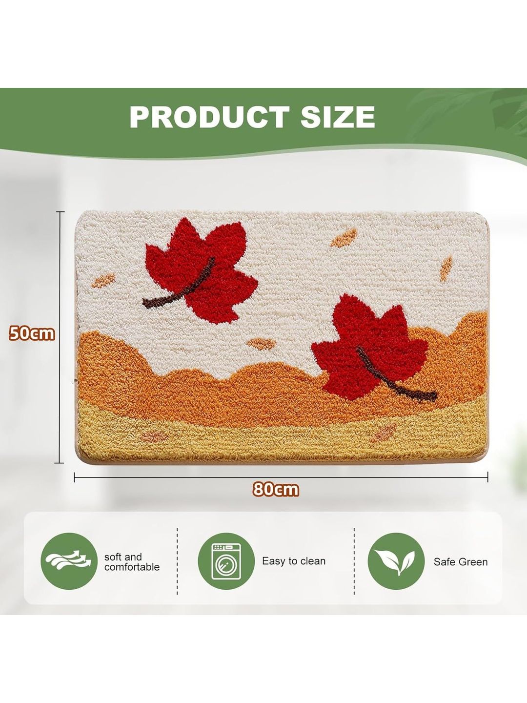 Homio Creama and Red Self-Designed Anti-Skid Doormat-image-19