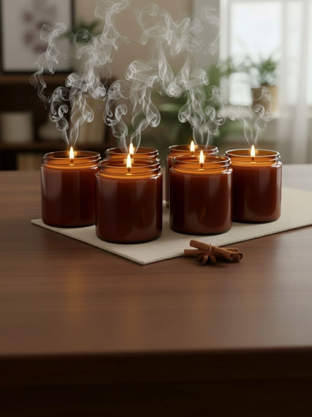 Garden Deco Brown & Brown 6 pieces Jar Candle-picture-14