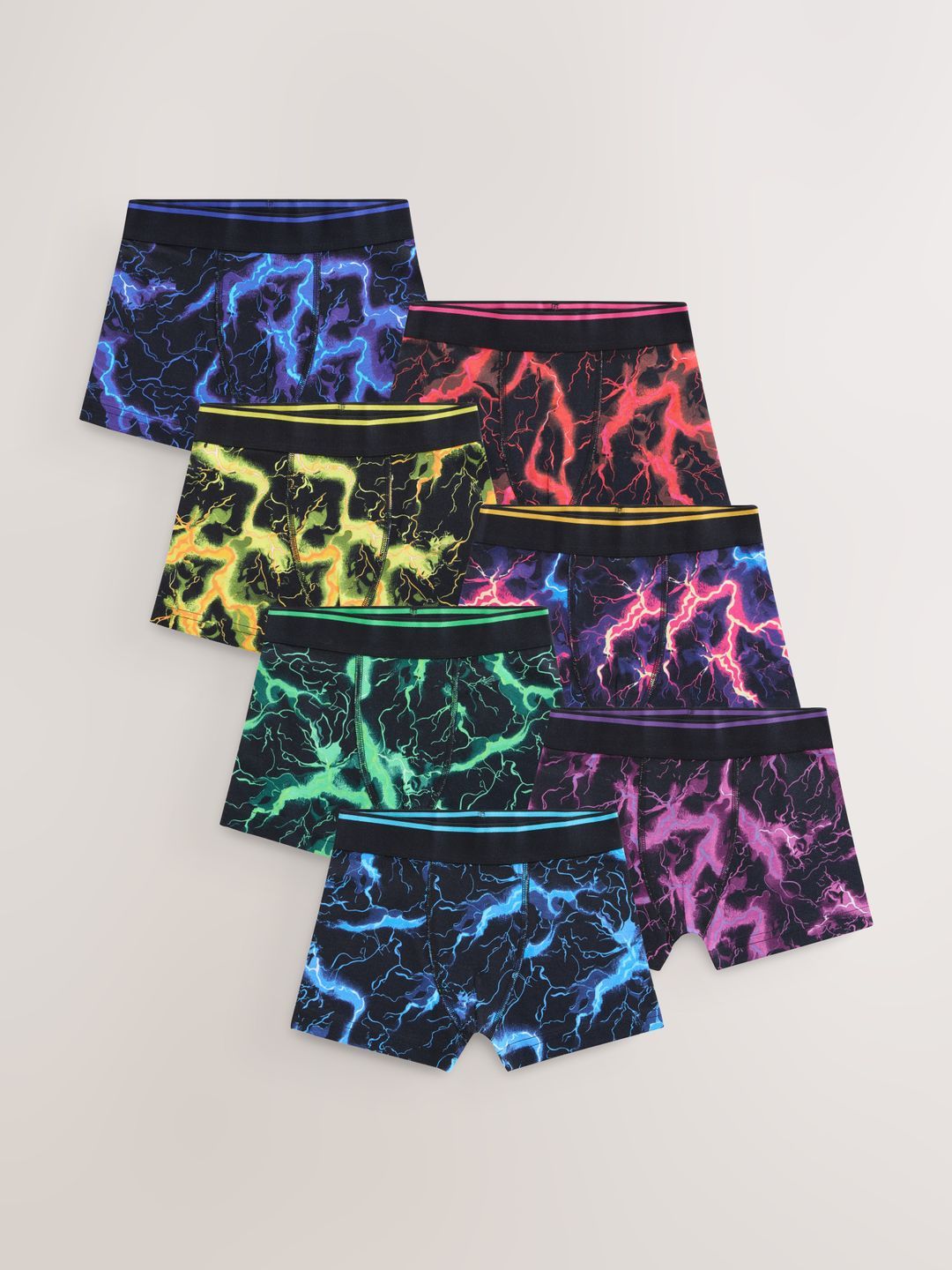 NEXT Boys Pack of 7 Lightning Print Trunks-image-48