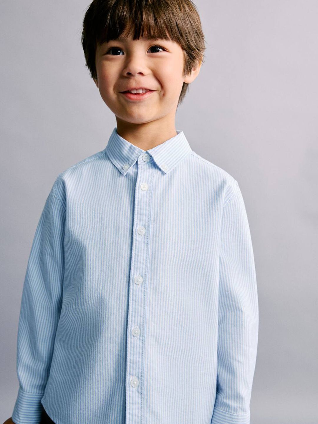 Mango Kids Boys Striped Pure Cotton Casual Shirt-picture-20