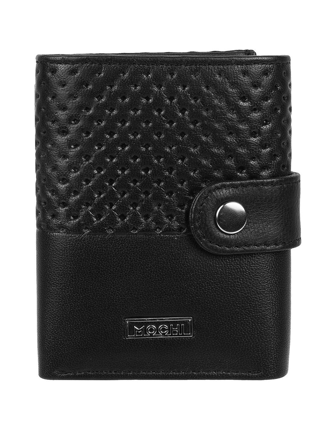 Mochi Men Textured Cut Work Leather Two Fold Wallet-picture-12