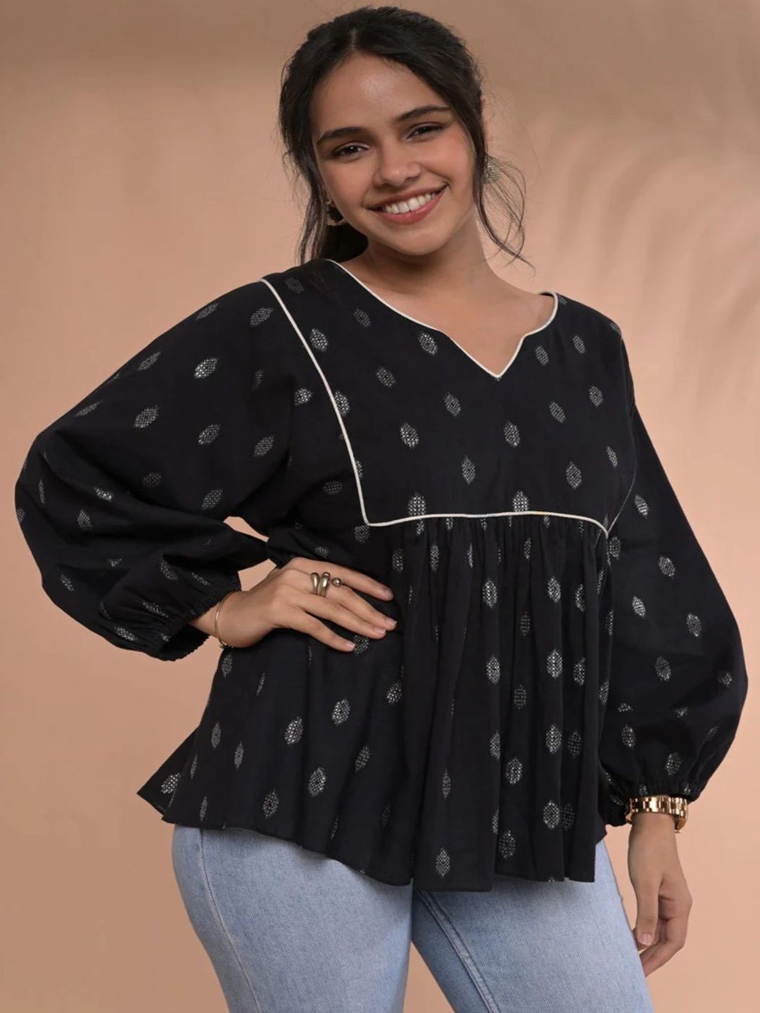 Tanoti Print Ethnic Cotton Top-picture-49