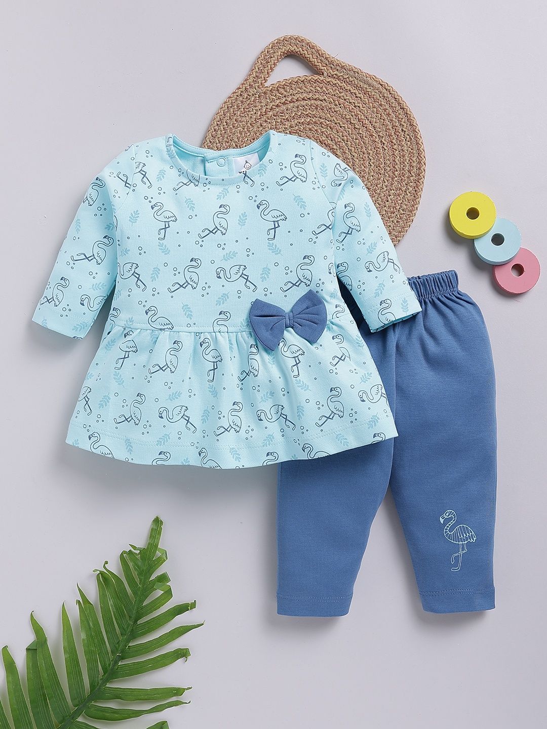 YK X Tinyo Infant Girls Printed Cotton Tunic with Leggings-picture-51