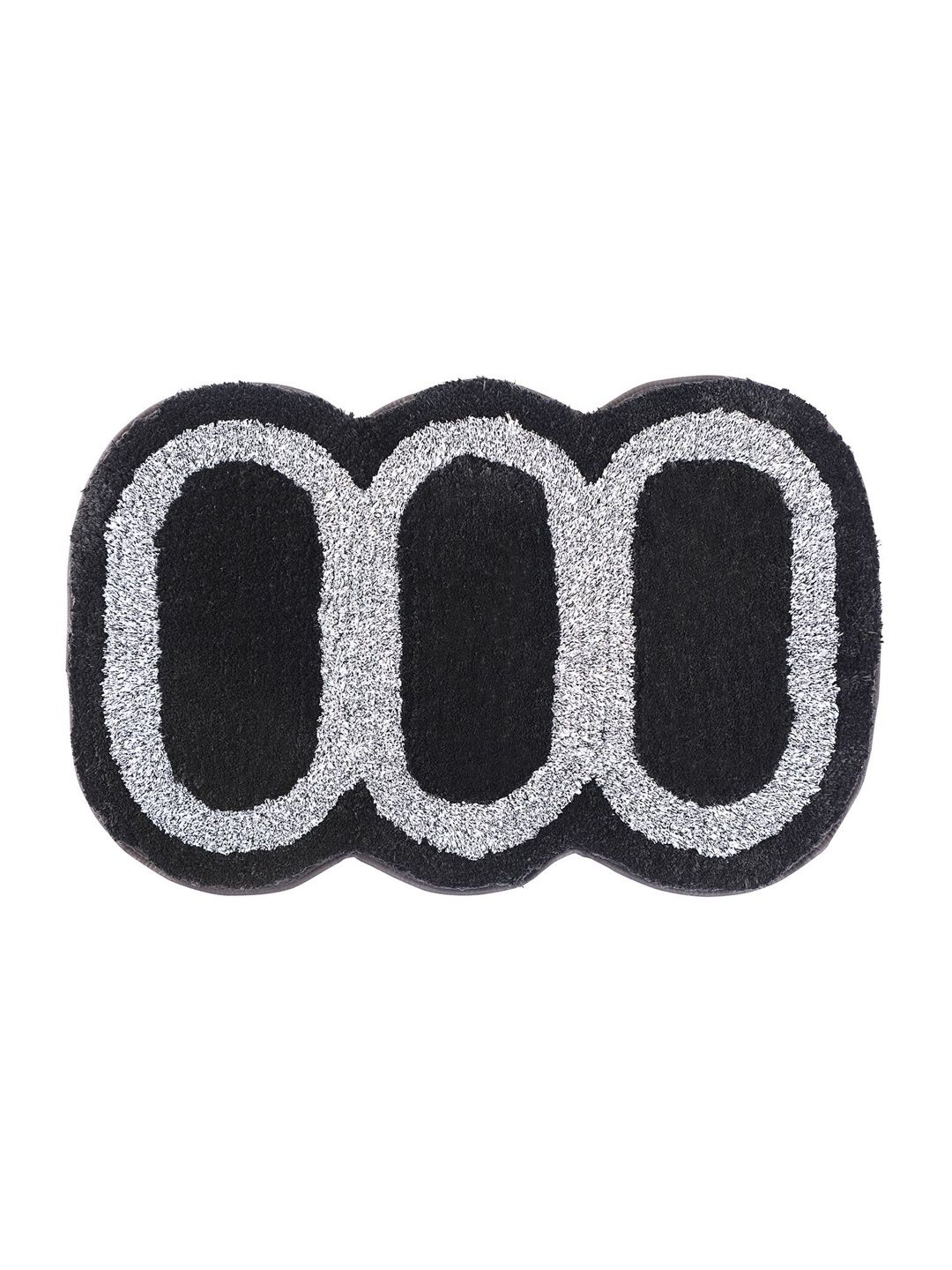 OBSESSIONS Black & White Colourblocked 2000 GSM Bath Rugs-picture-56