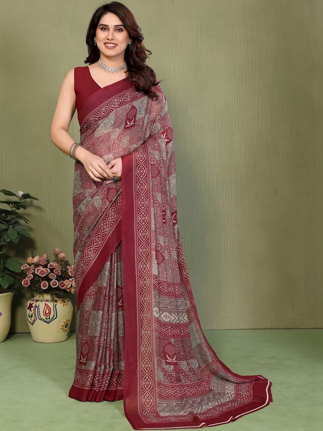 vj fashion Ethnic Motifs Pure Georgette Saree-picture-27