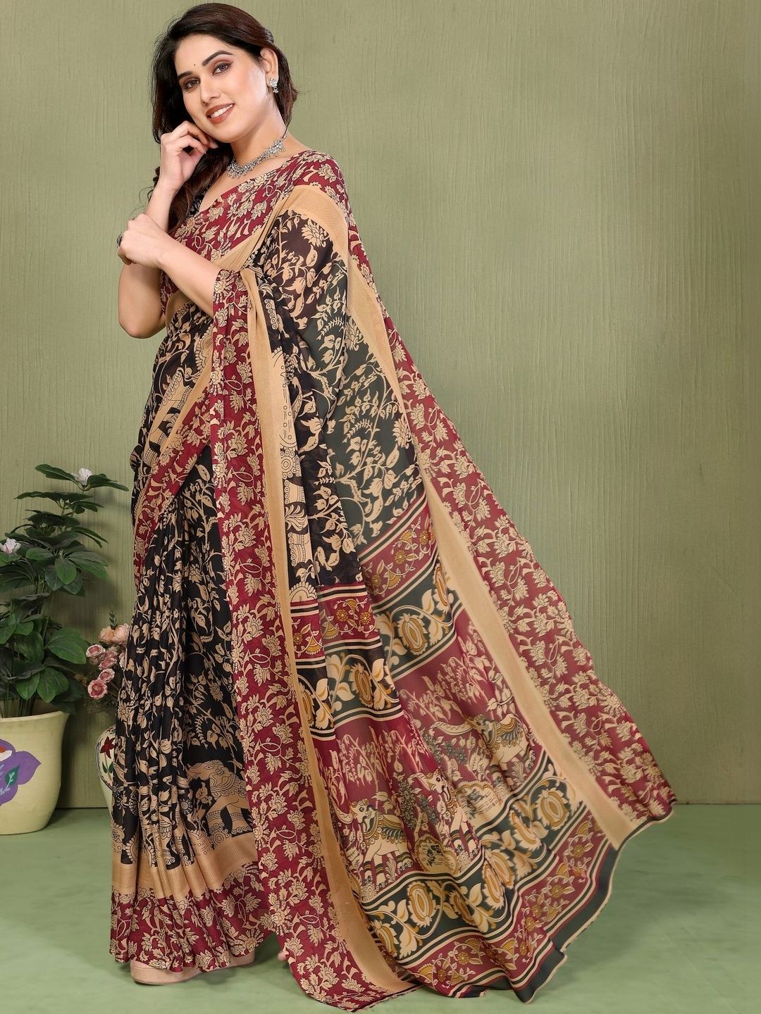 vj fashion Ethnic Motifs Pure Georgette Saree-picture-31