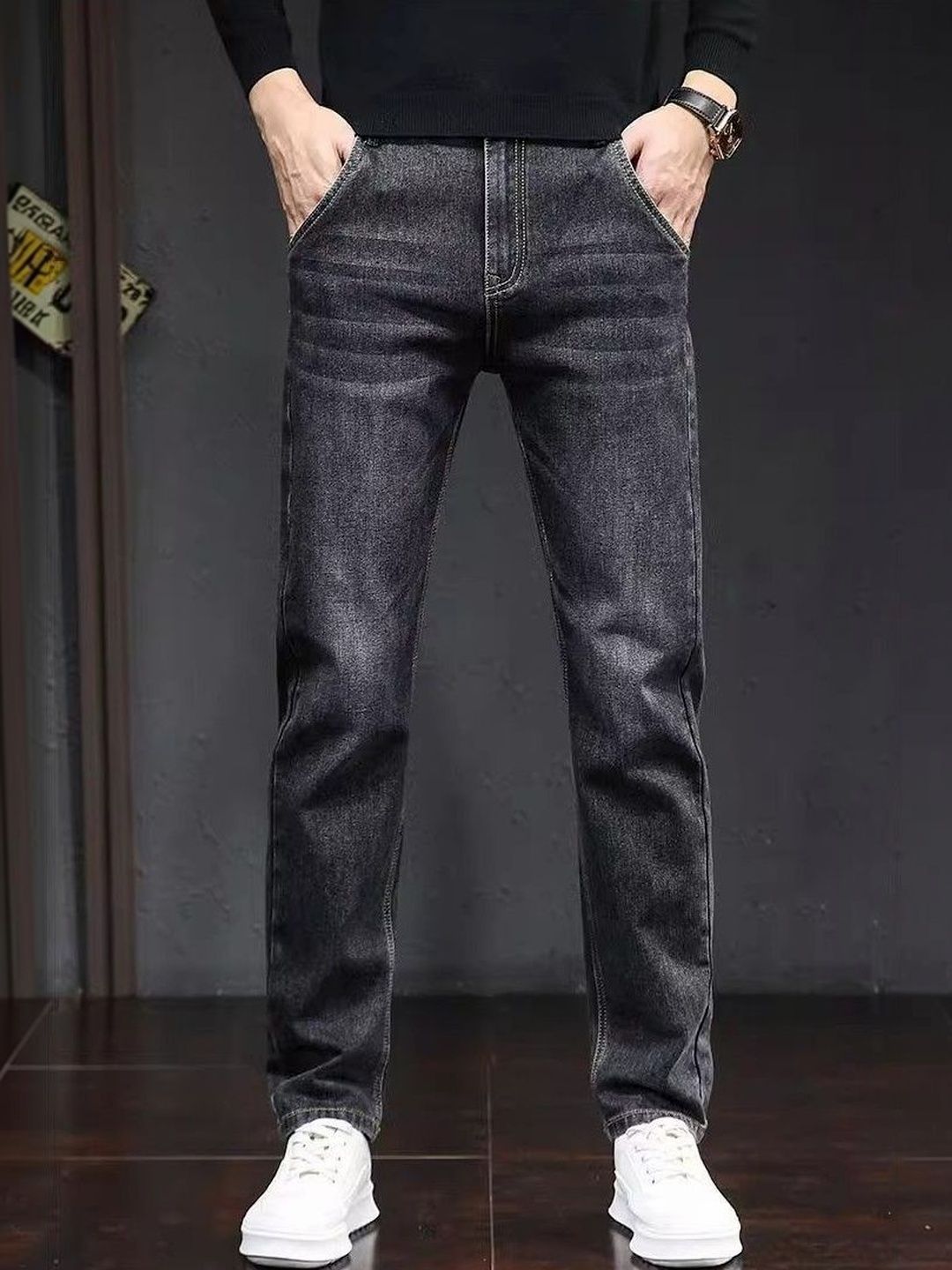 StyleCast x Revolte Men Heavy Fade Mid-Rise Straight Fit Jeans-picture-36