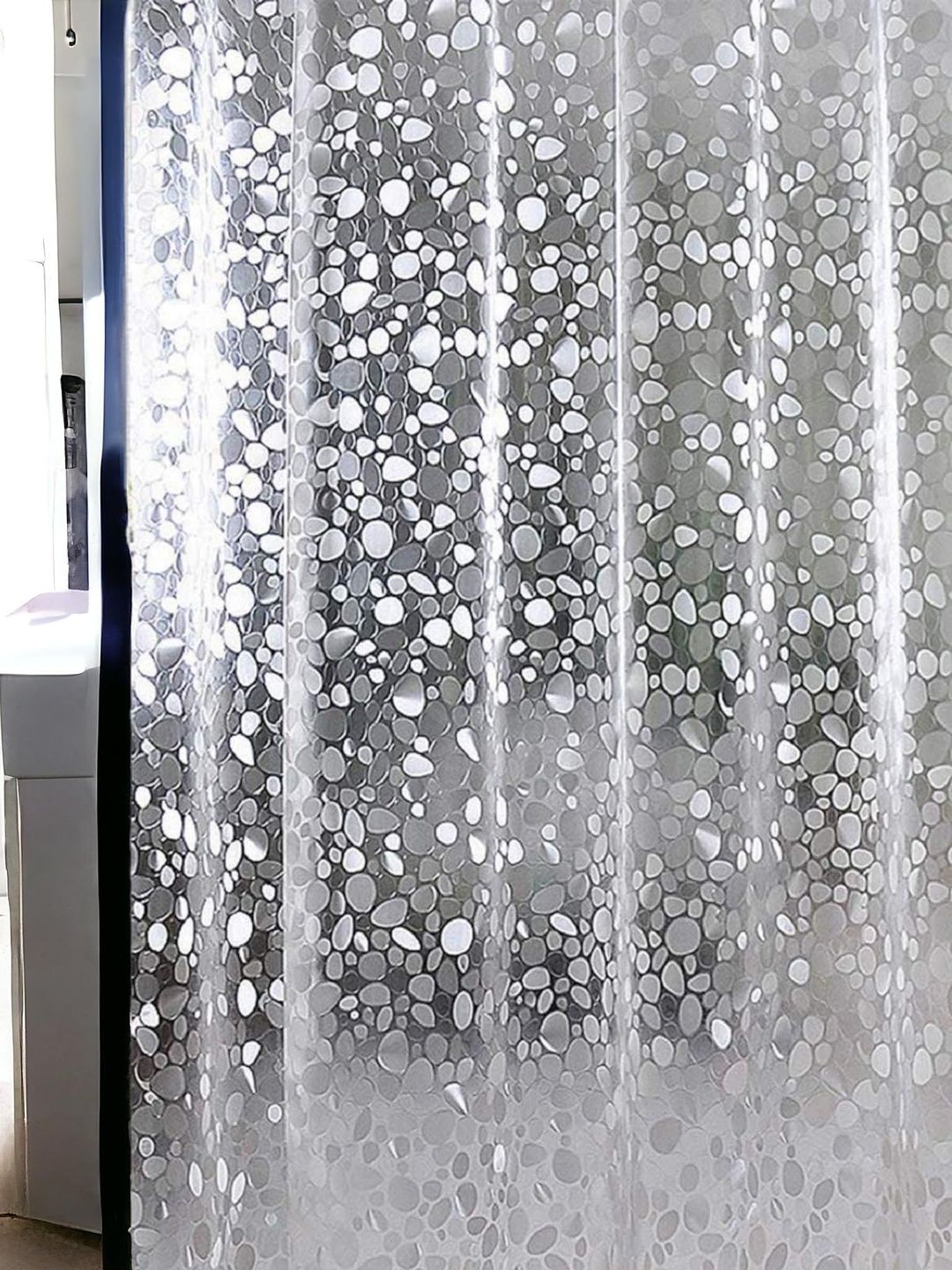 Mopak Decor Transparent Abstract Printed Sheer Door Curtain