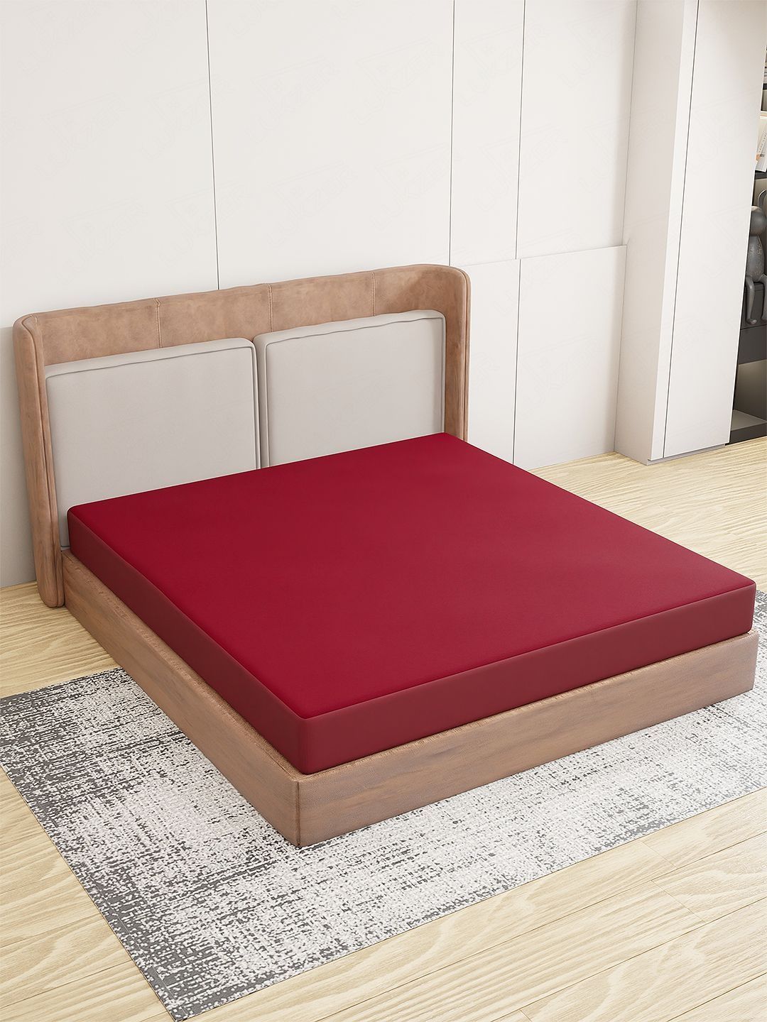 Lukzer Maroon Terry Water Resistant Mattress Protector-picture-27