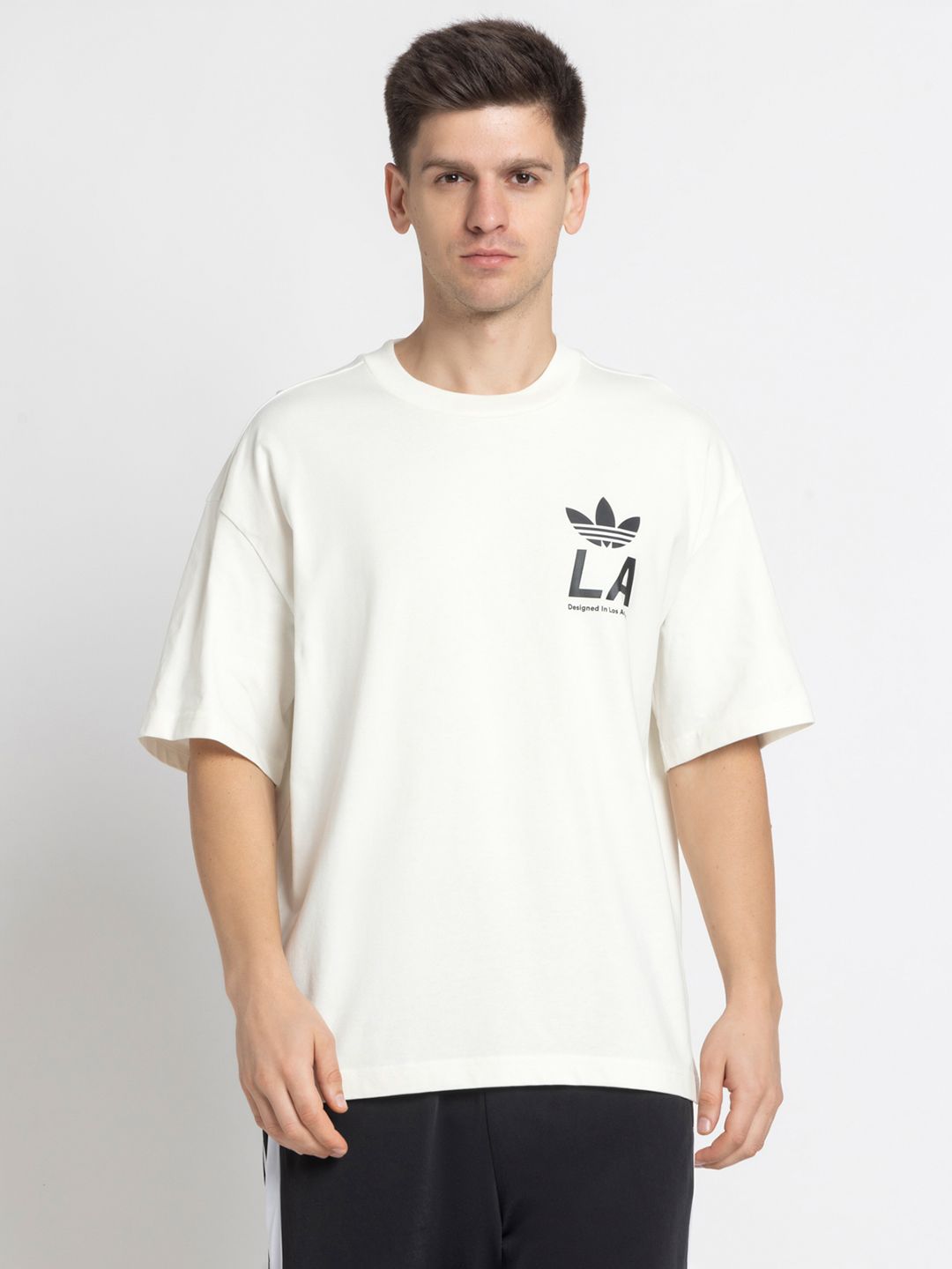 ADIDAS Originals Unisex Typography Printed Drop-Shoulder Sleeves Pure Cotton T-shirt-picture-15