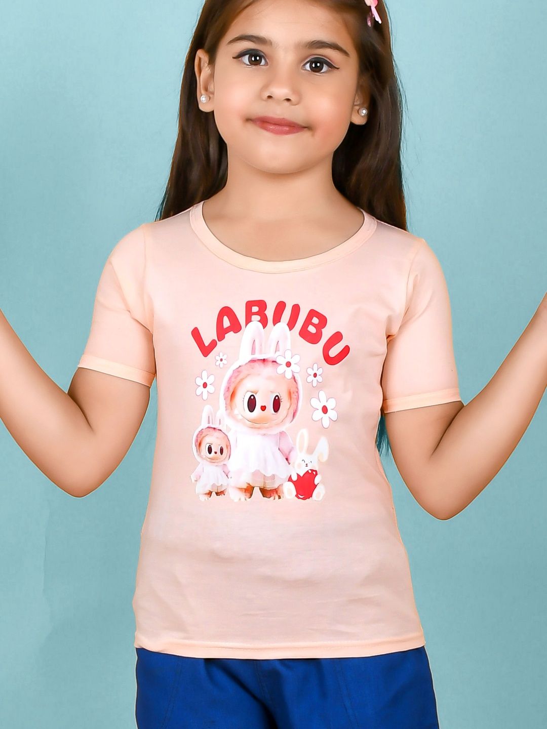jy traders Girls Printed Pure Cotton T-shirt-picture-11