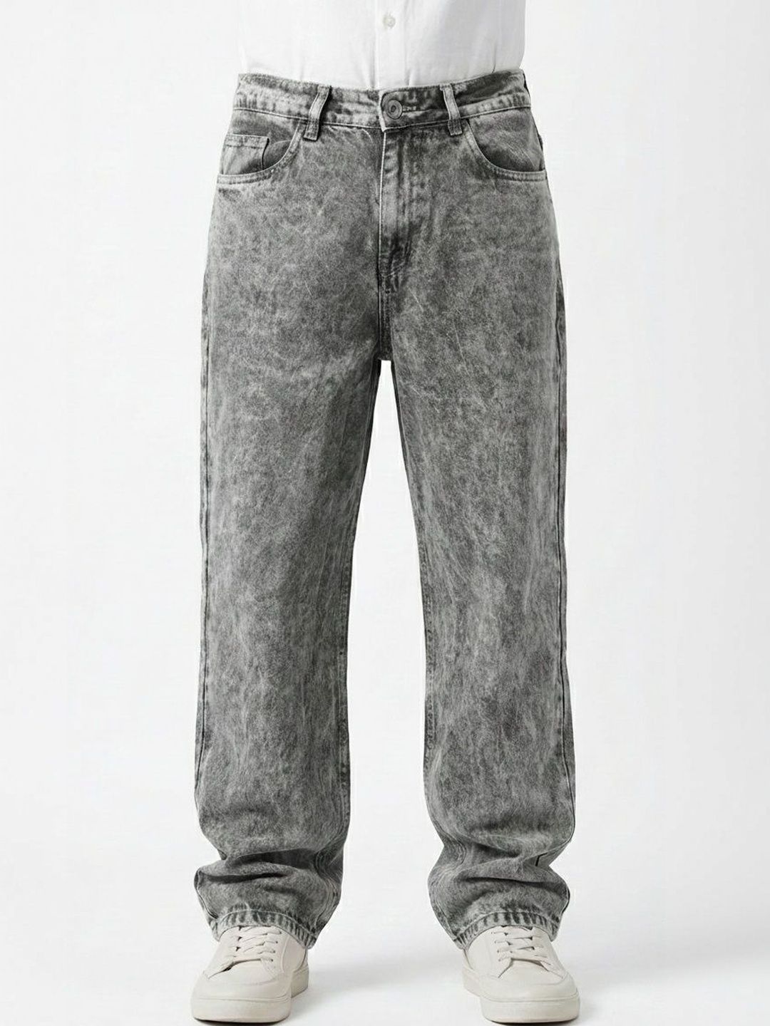 Roadster Men Grey Acid Wash Relaxed Fit Jeans-picture-36