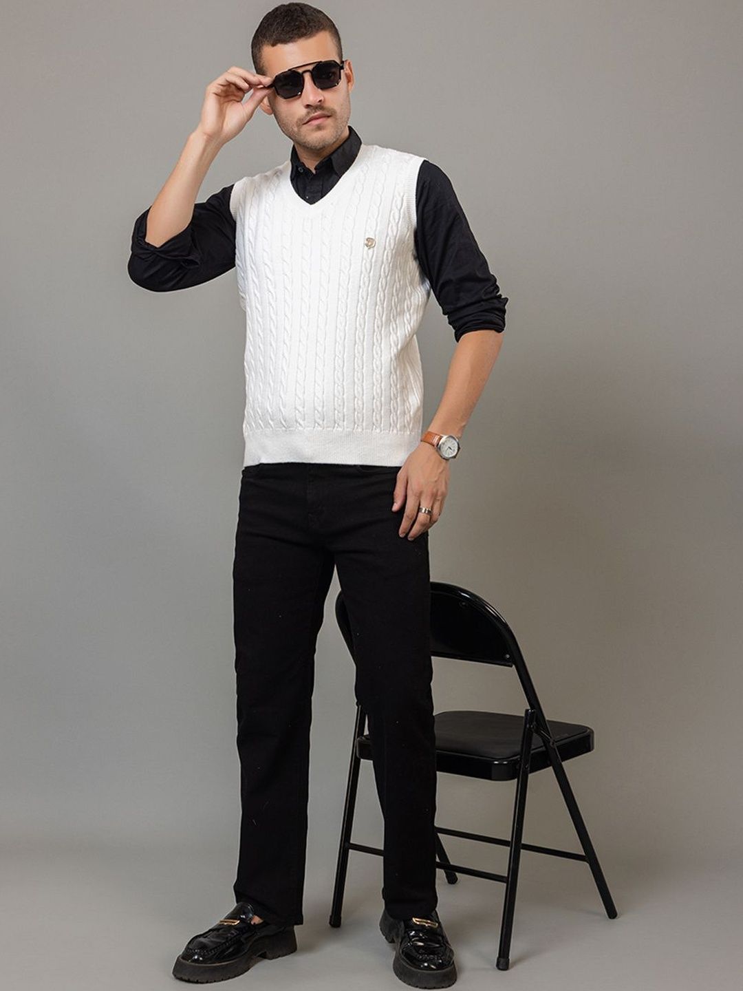 Club York Men Cable Knit Sweater Vest-picture-12