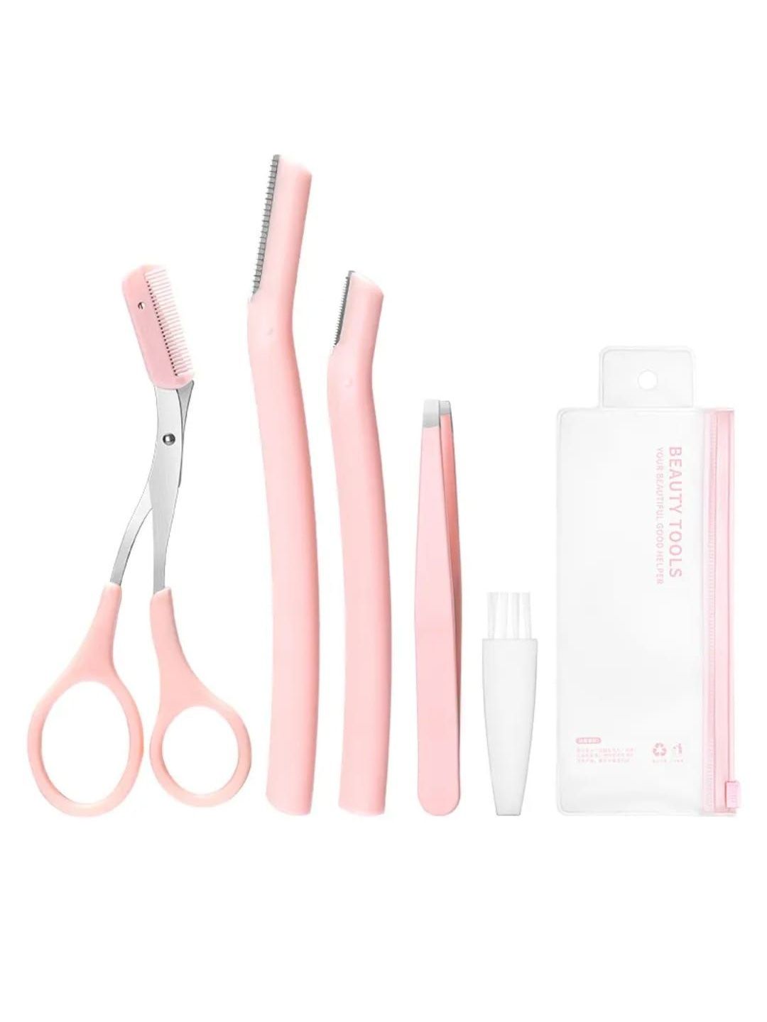 Veoni BELLE Set Of 6 Eyebrow Scissors, Tweezer, Razor & Scissors Brush-image-3