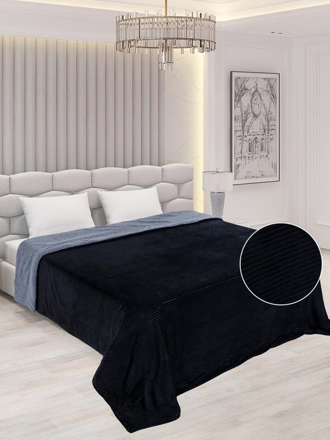 RD TREND Black & Grey Heavy 500 GSM Double Bed Blanket-picture-24