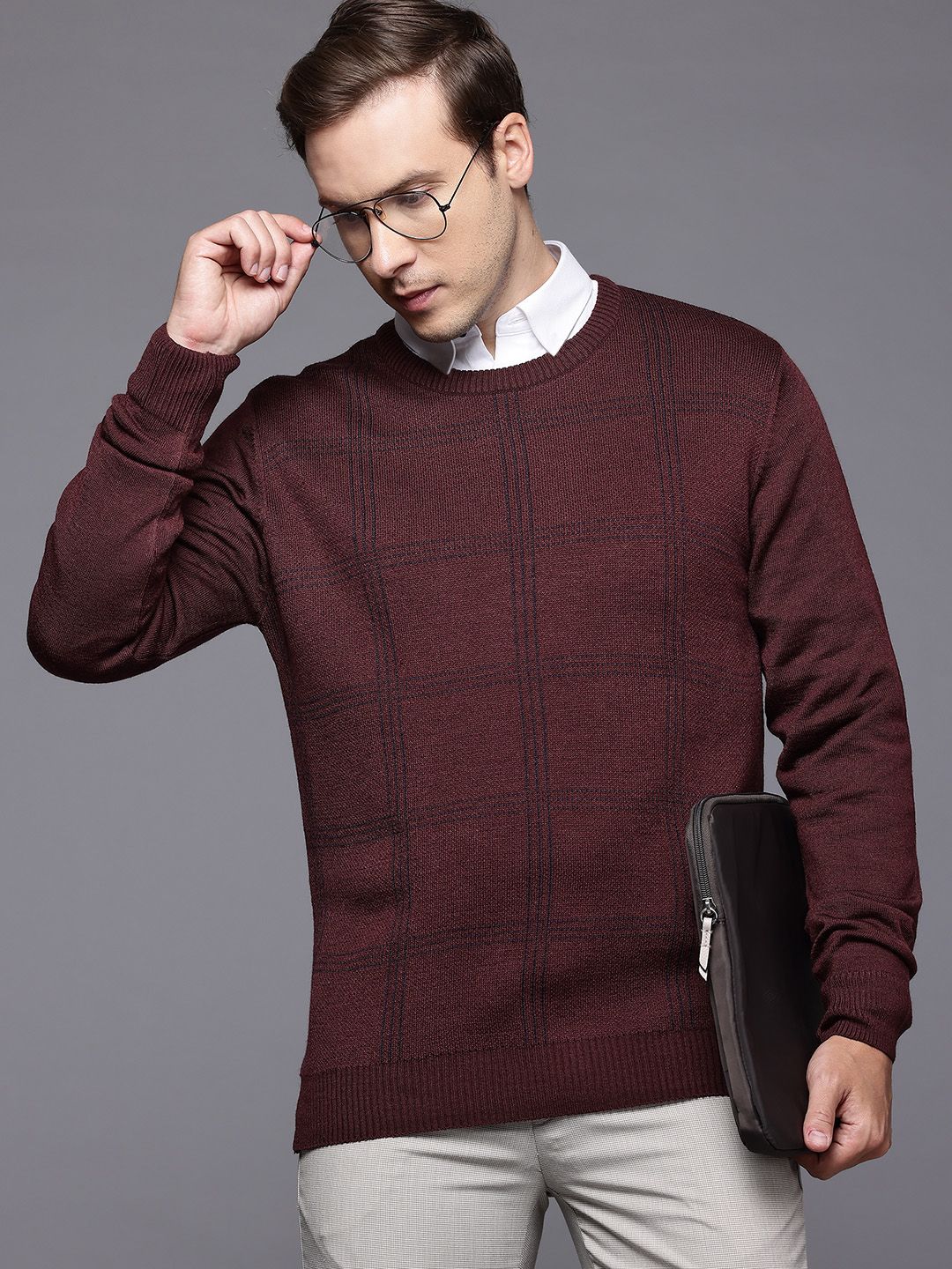 Raymond Checked Self-Design Pullover-picture-30
