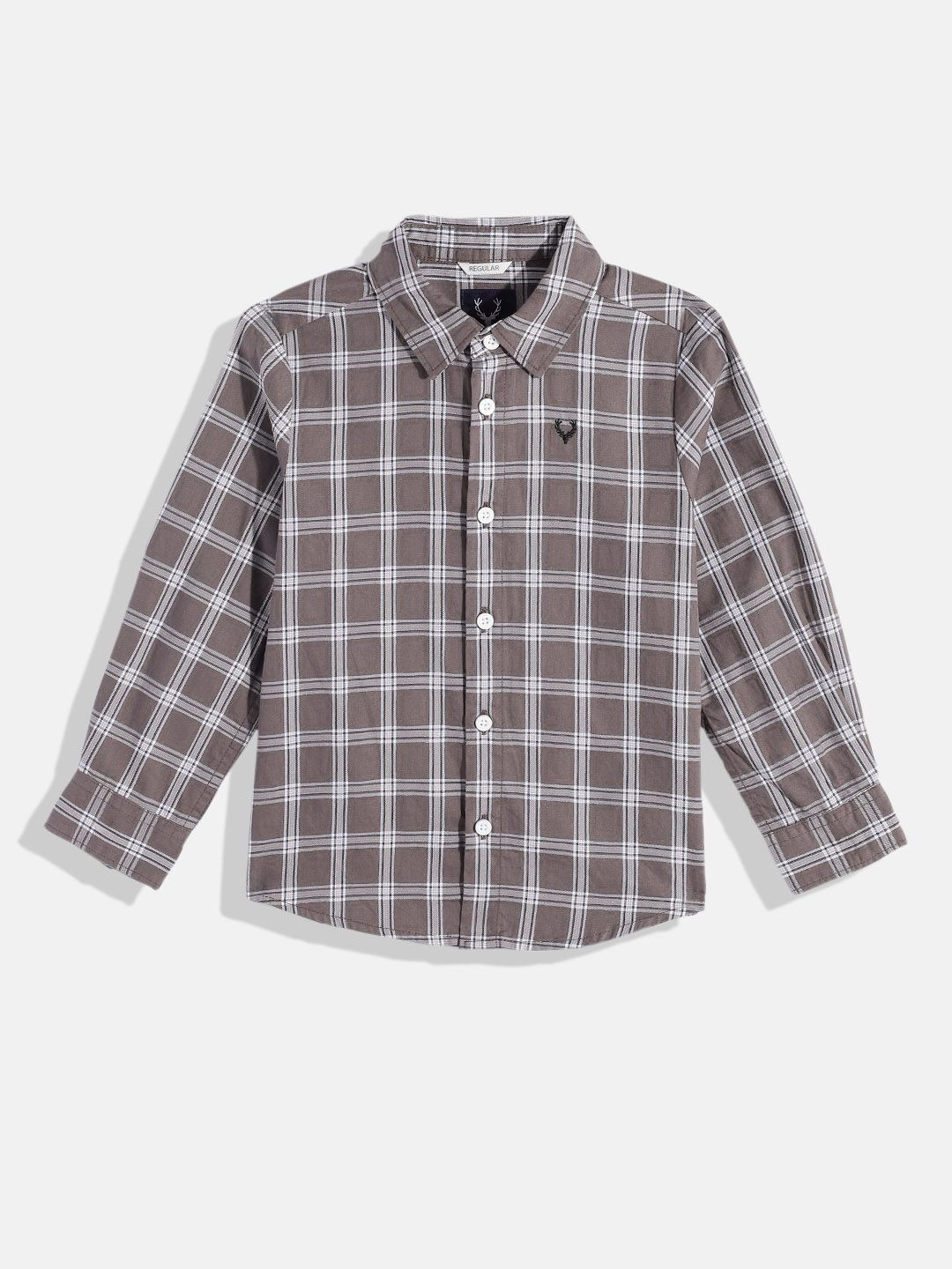 Allen Solly Junior Boys Grid Tattersall Checked Pure Cotton Casual Shirt-picture-22