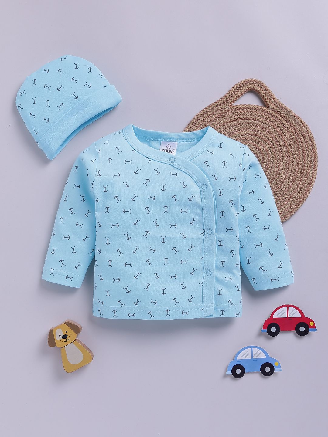 YK X Tinyo Infant Boys Printed Cotton T-shirt With Cap-picture-53