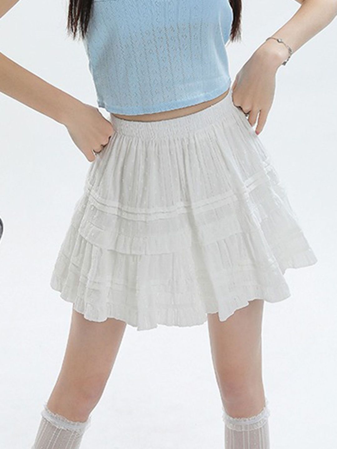 LULU & SKY Women Mini Tiered Skirts-image-2