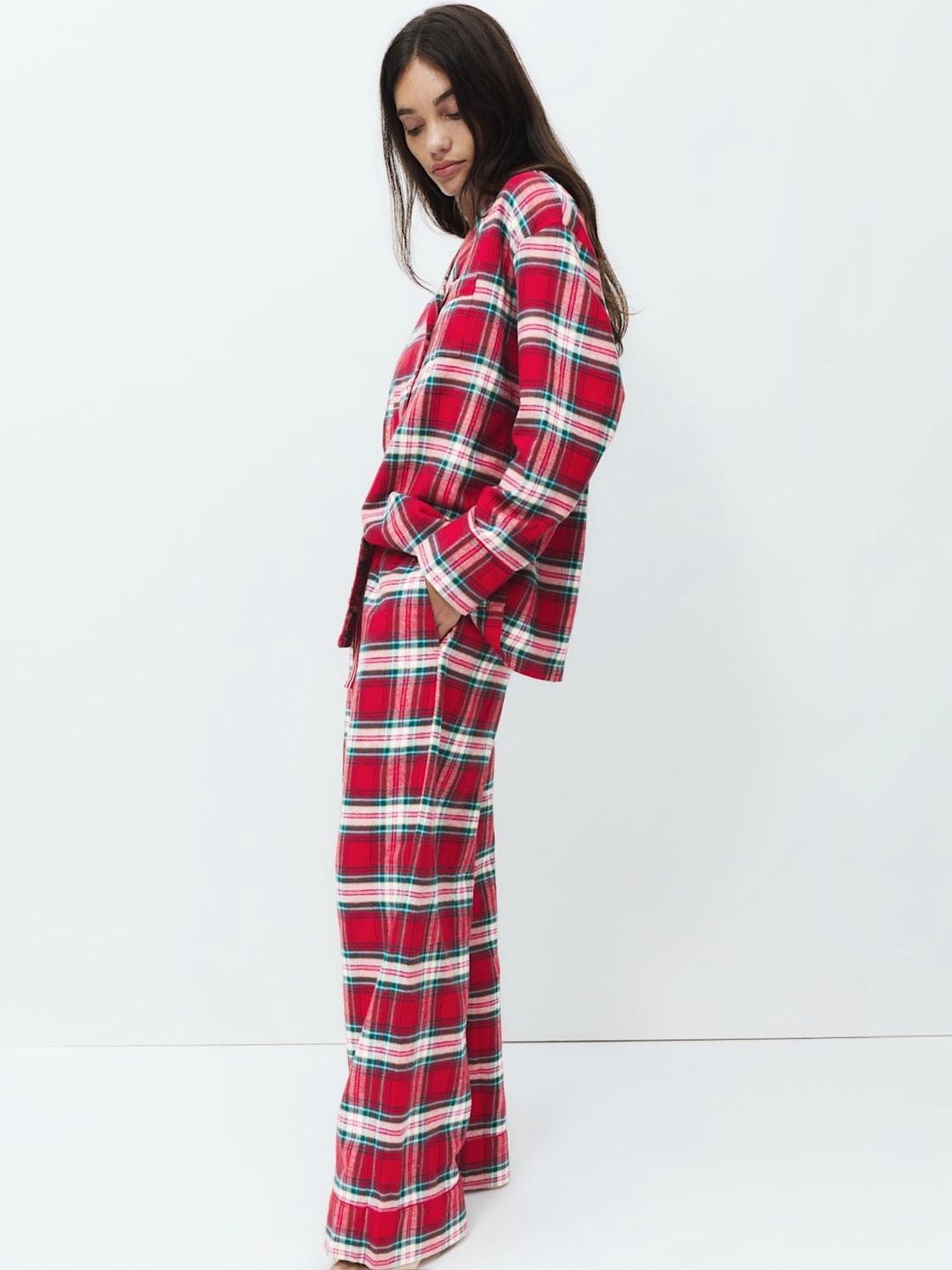 Marks & Spencer Women Checked Night suit