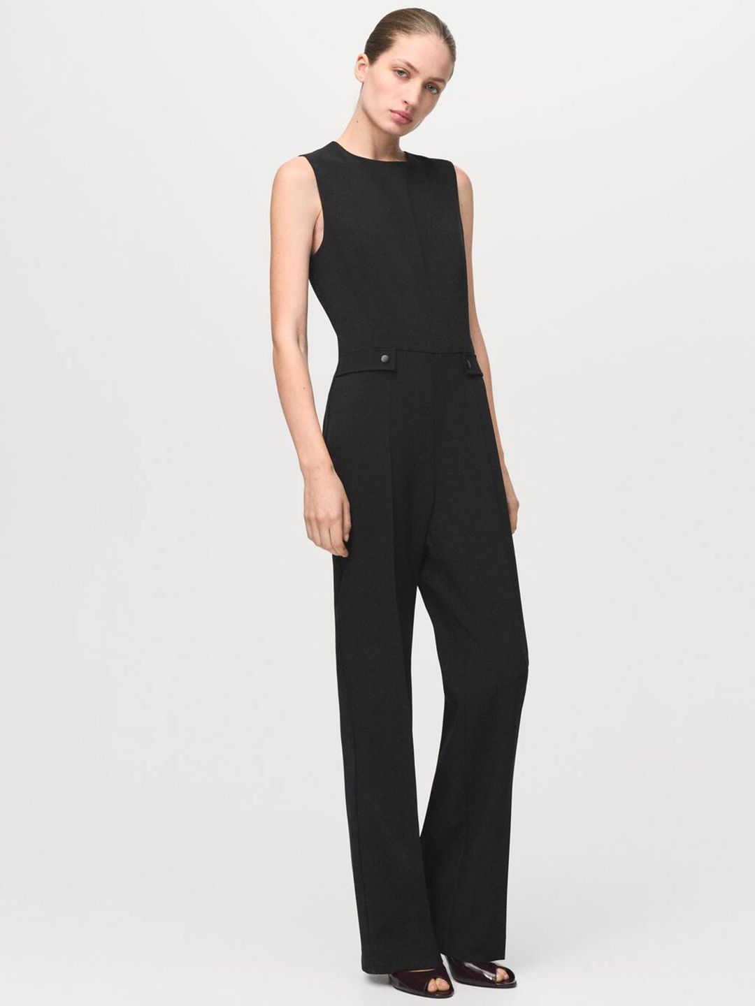 MANGO Round Neck Button Detail Basic Jumpsuit-picture-24