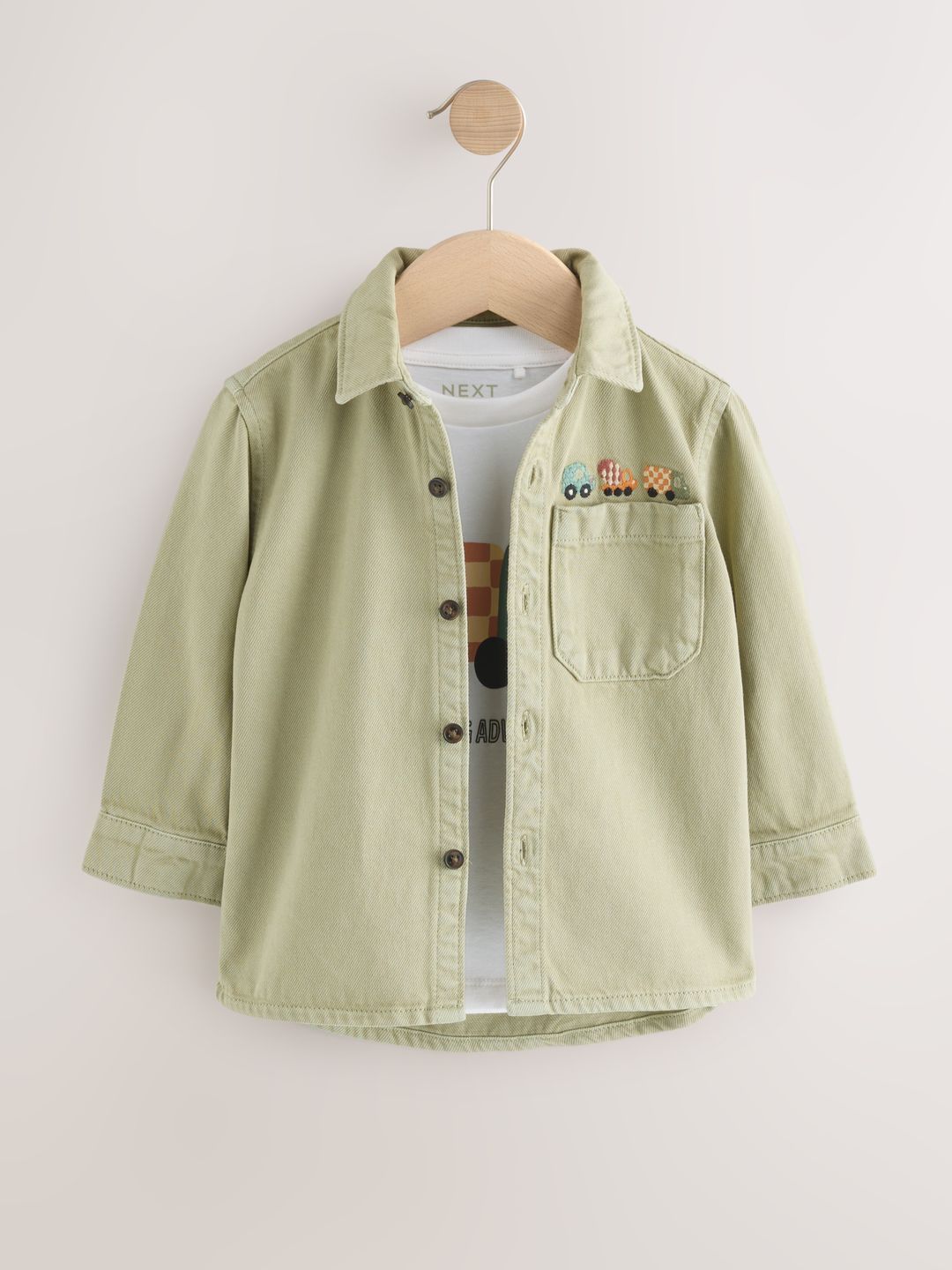 NEXT Boys Pure Cotton Casual Denim Shirt with T-shirt