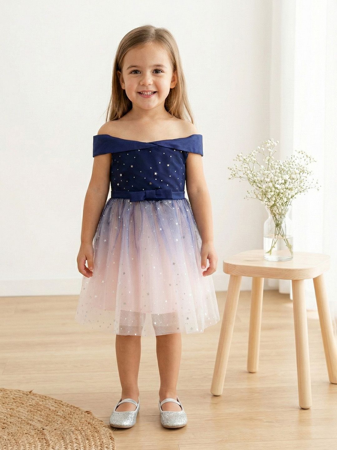 YK Girls Star - Bow Off-Shoulder Party Dress-image-31