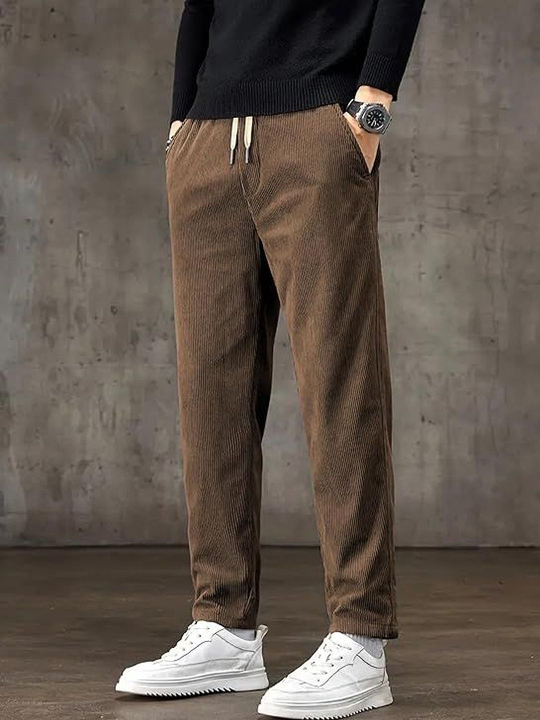 MARMIC FAB Men Comfort Easy Wash Corduroy Trousers-picture-21