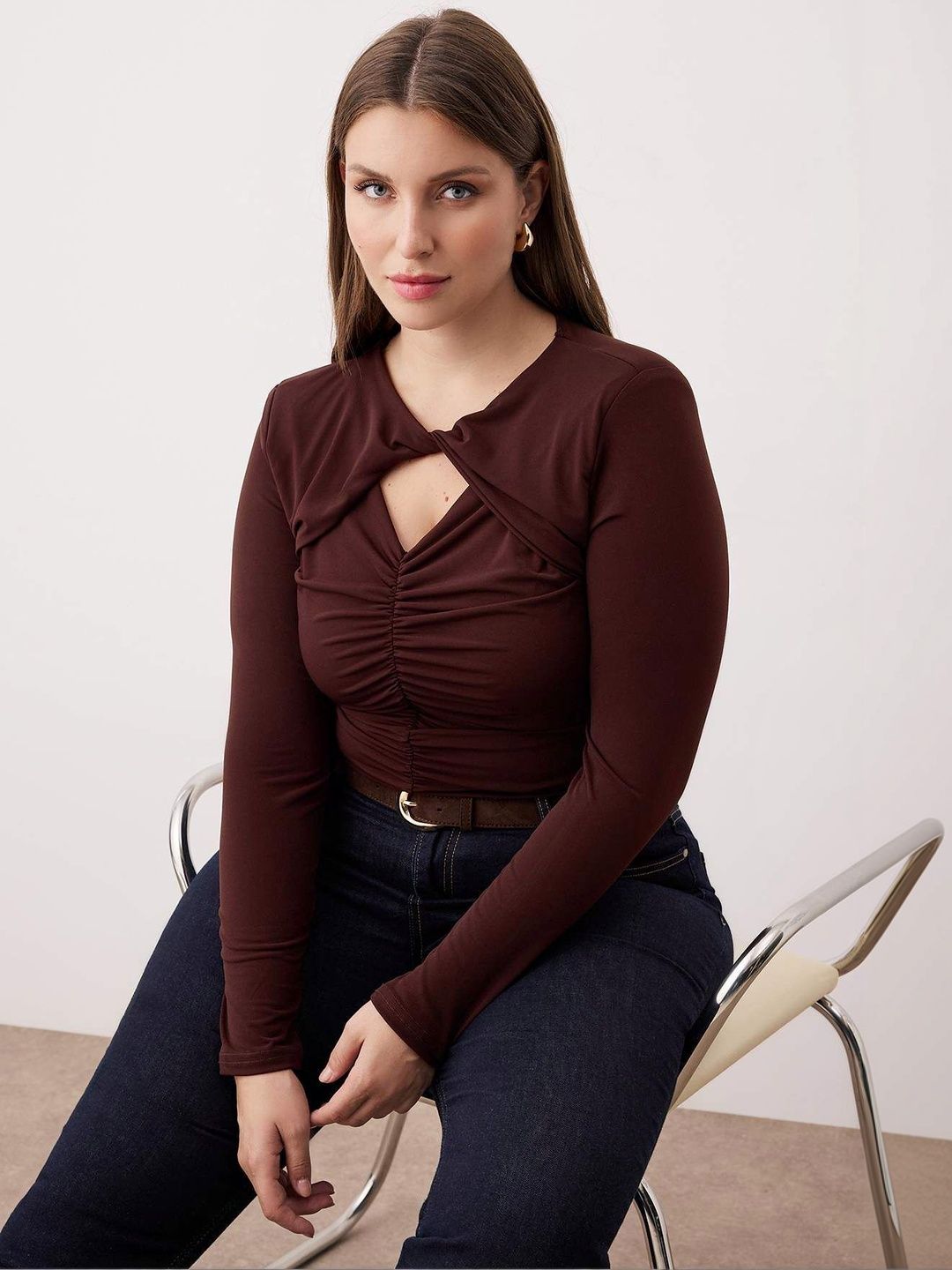 Trendyol Women V-Neck Bodysuit-image-45