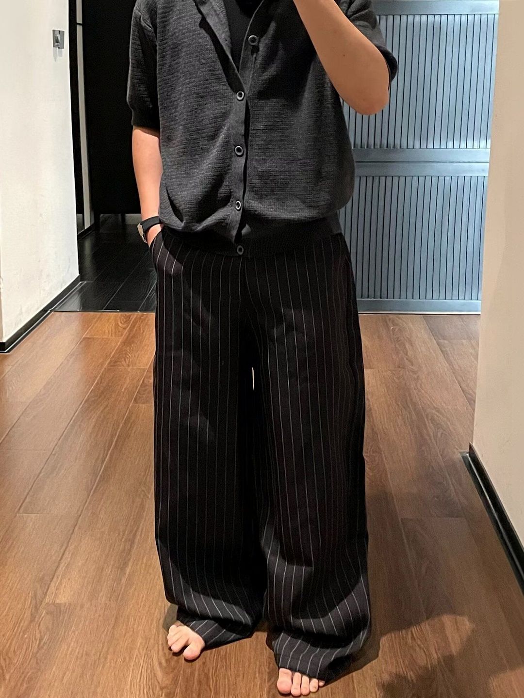 StyleCast x Revolte Men Striped Flared Easy Wash Pleated Trousers-image-44
