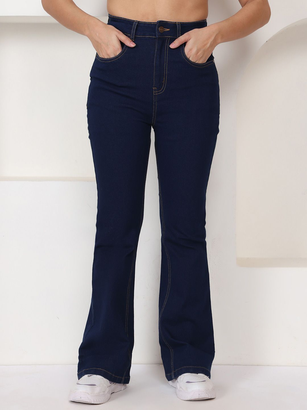 Mast & Harbour Women Bootcut High-Rise Stretchable Jeans-picture-42