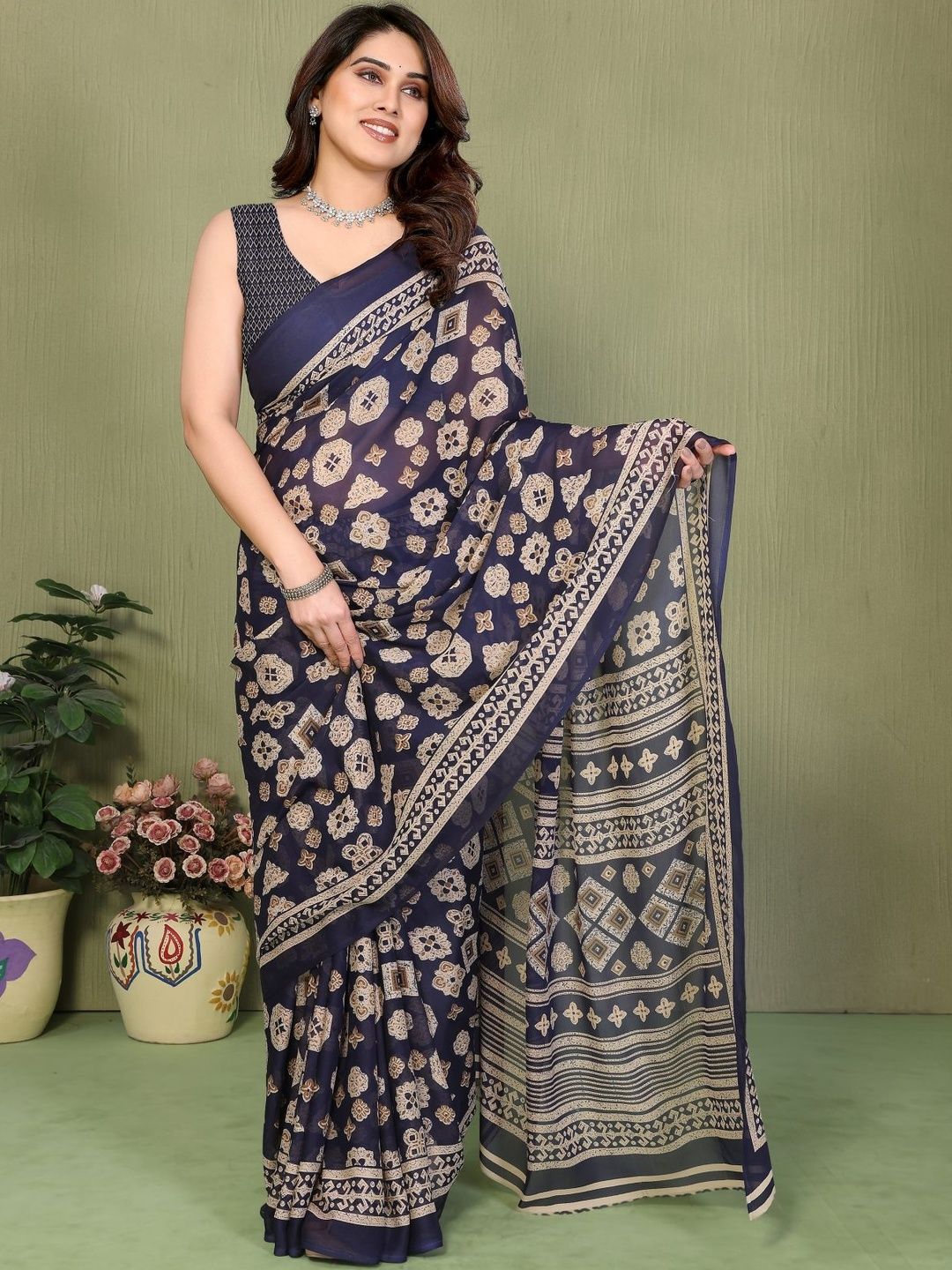 vj fashion Ethnic Motifs Pure Georgette Saree-picture-16