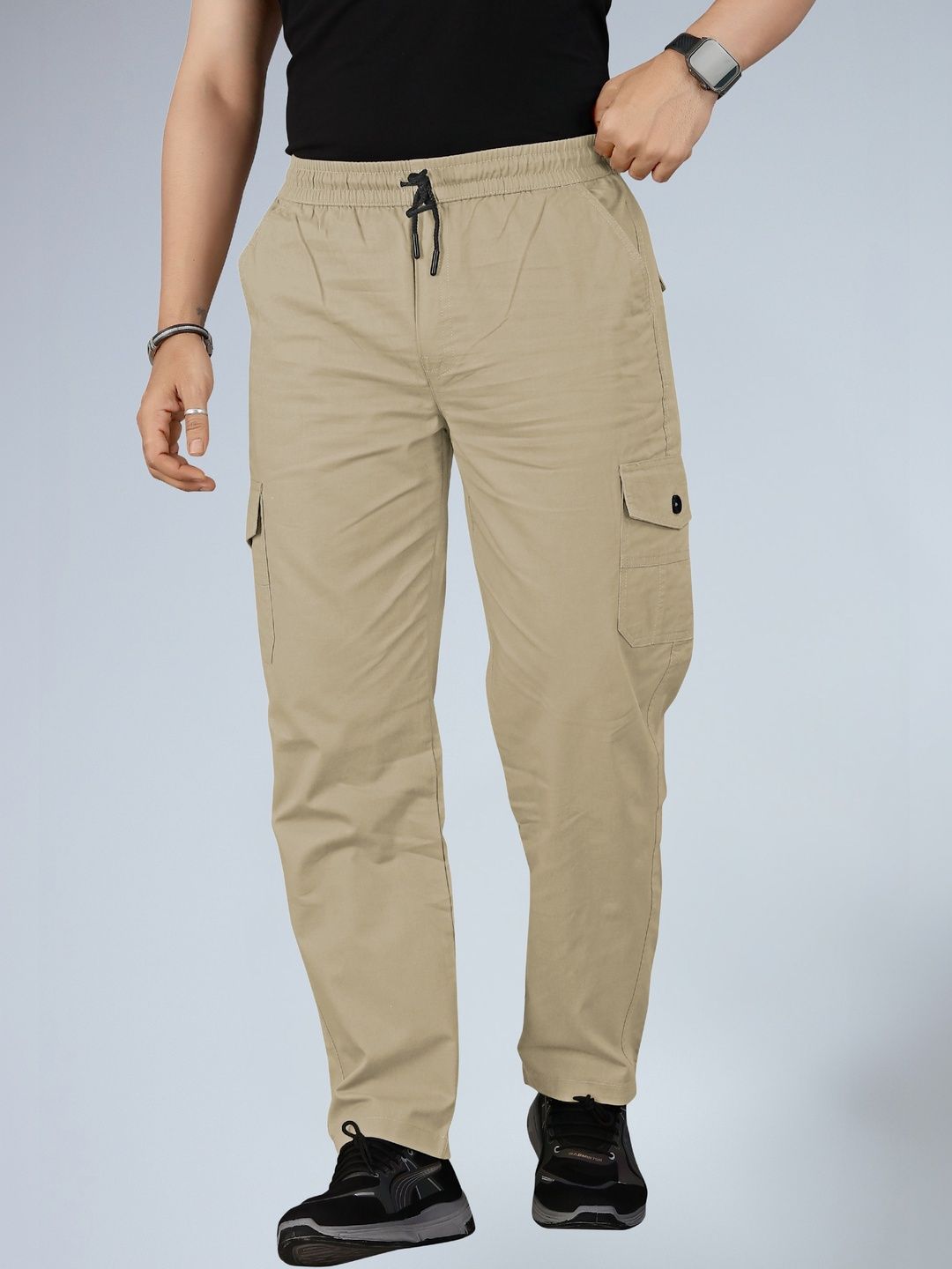 SNELLY EXPORT Men Easy Wash Cargos Trousers-picture-27