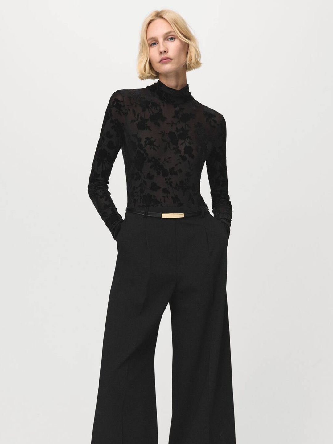 MANGO Floral Jacquard Basic Jumpsuit-picture-27