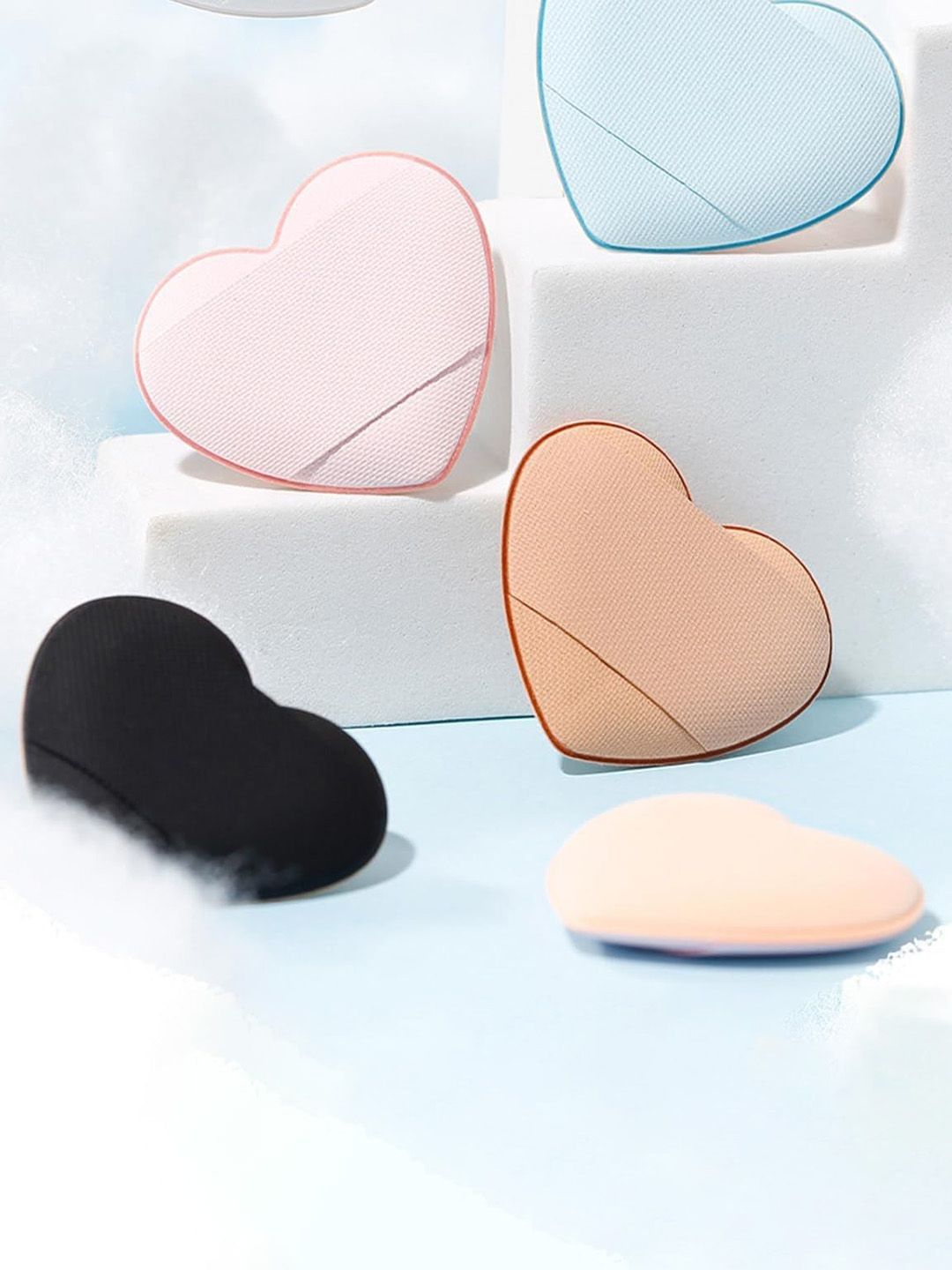 Facejewel Set Of 4 Blender Sponge, Soft Egg Shaped Puff With Finger & Heart Puff-picture-32