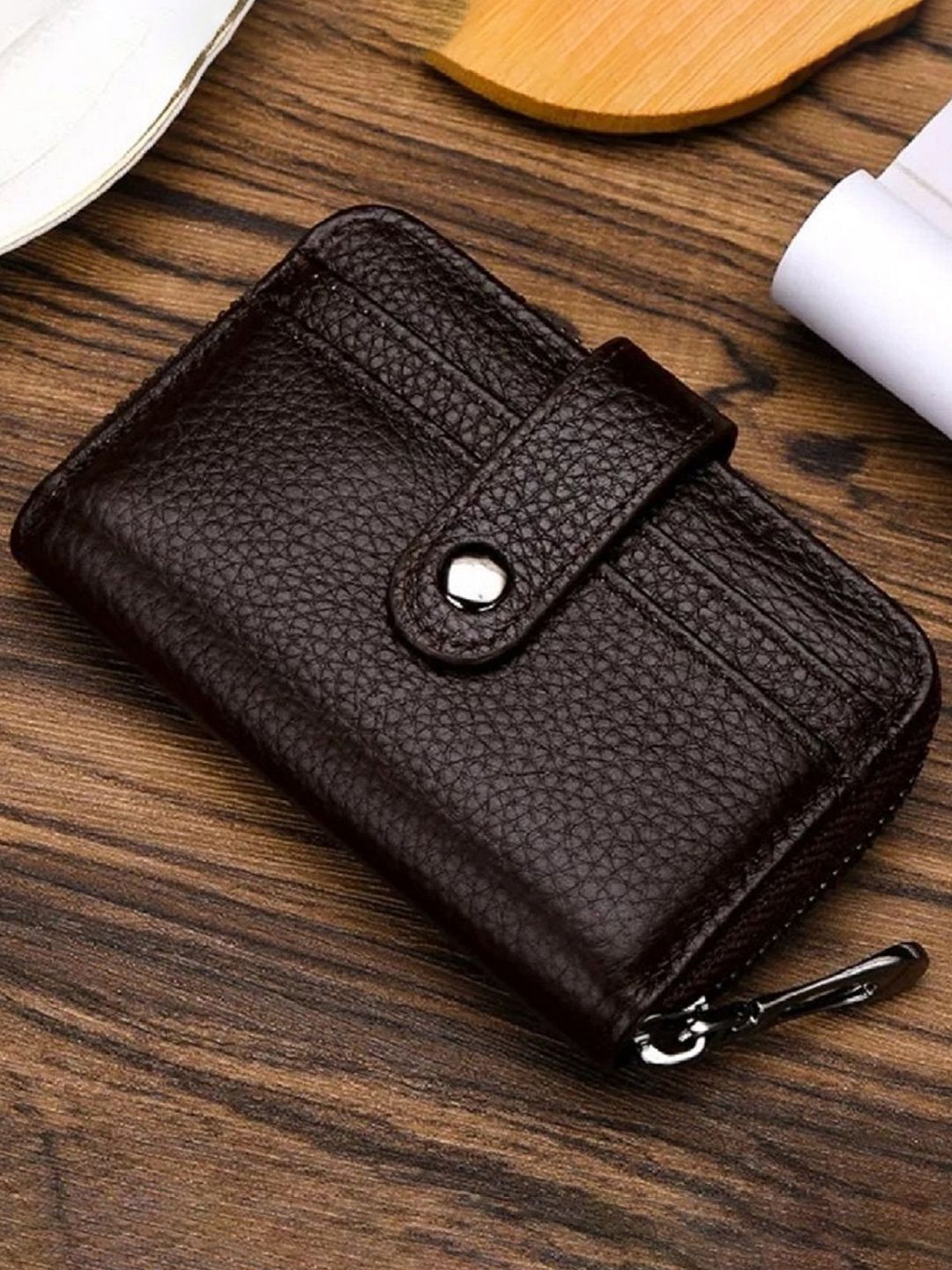 WATCHSTAR Men Zip Detail Leather Card Holder-picture-17