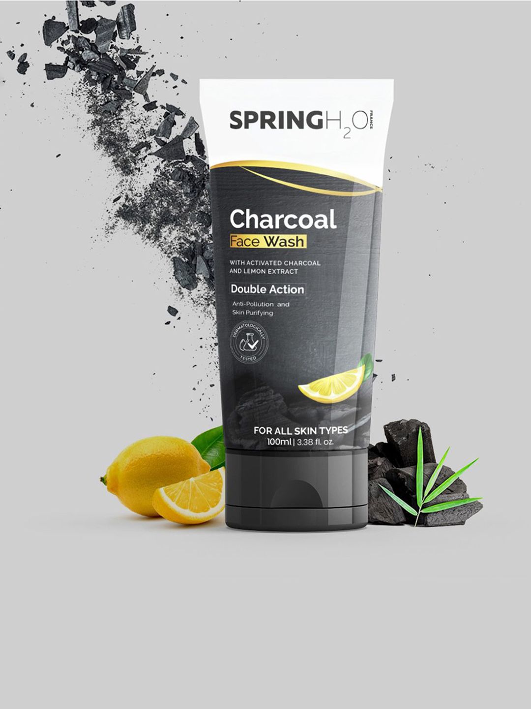 Spring H2O Charcoal Face Wash With Activated Charcoal & Lemon Extract - 100 ml-picture-18