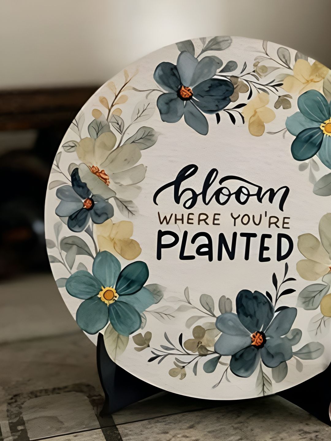 BS AMOR White & Green Floral Printed Showpiece-image-4