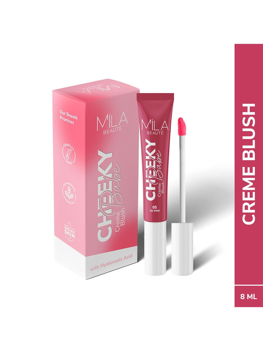 MILA BEAUTE Cheeky Babe Long Lasting Blush With Hyaluronic Acid - 8 ml - So Pink - 05-picture-39