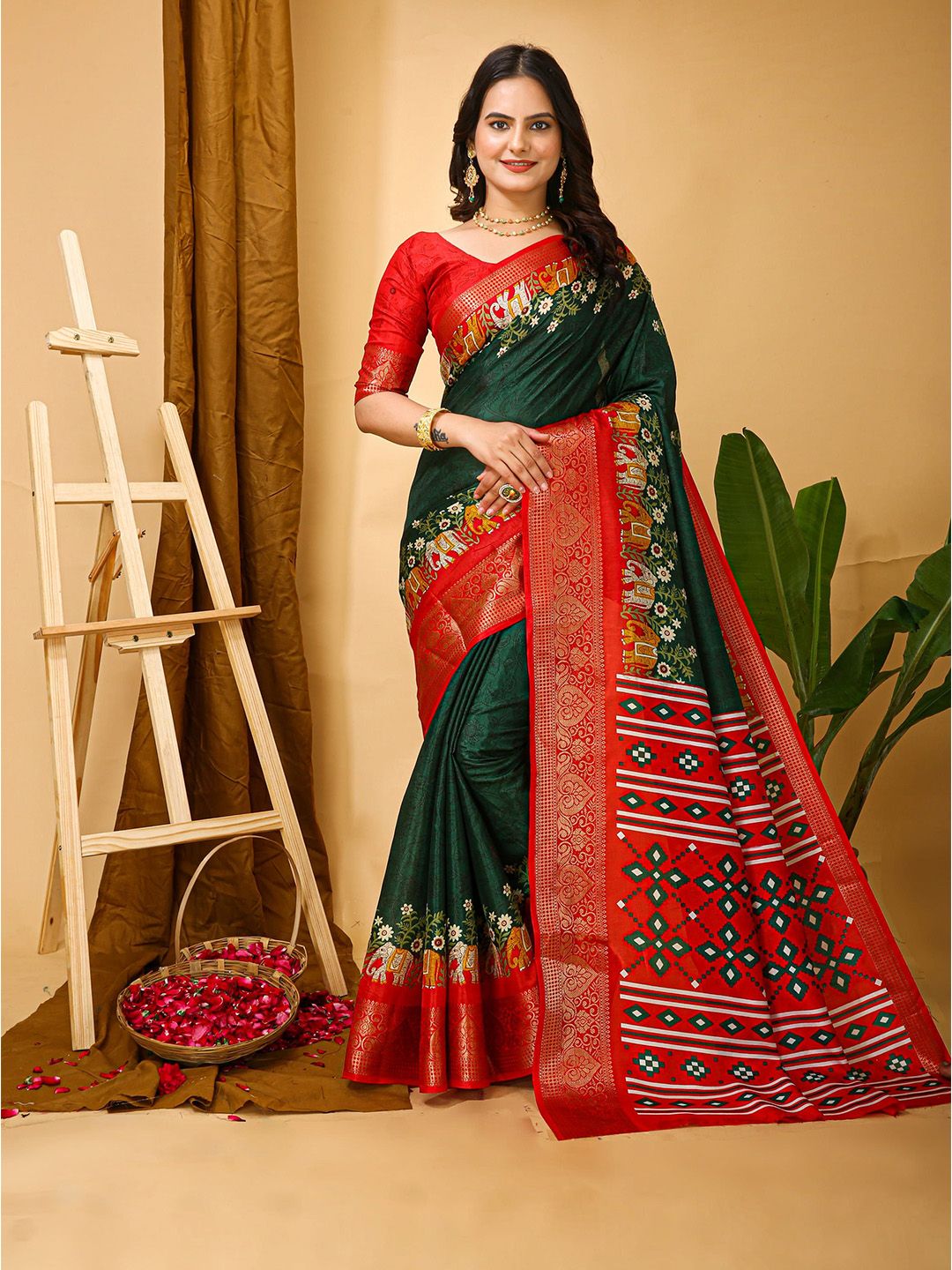 HI FI NX Batik Silk Cotton Kanjeevaram Saree-picture-28