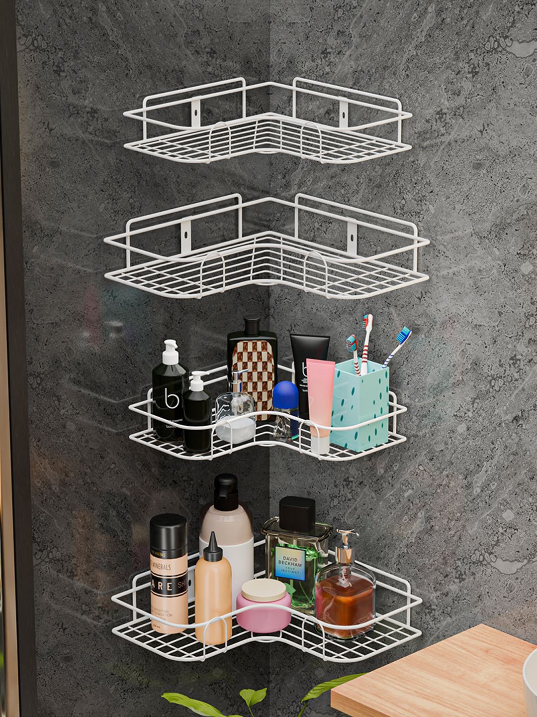 Kuber Industries White Set of 4 Regular Multi-Utility Organisers