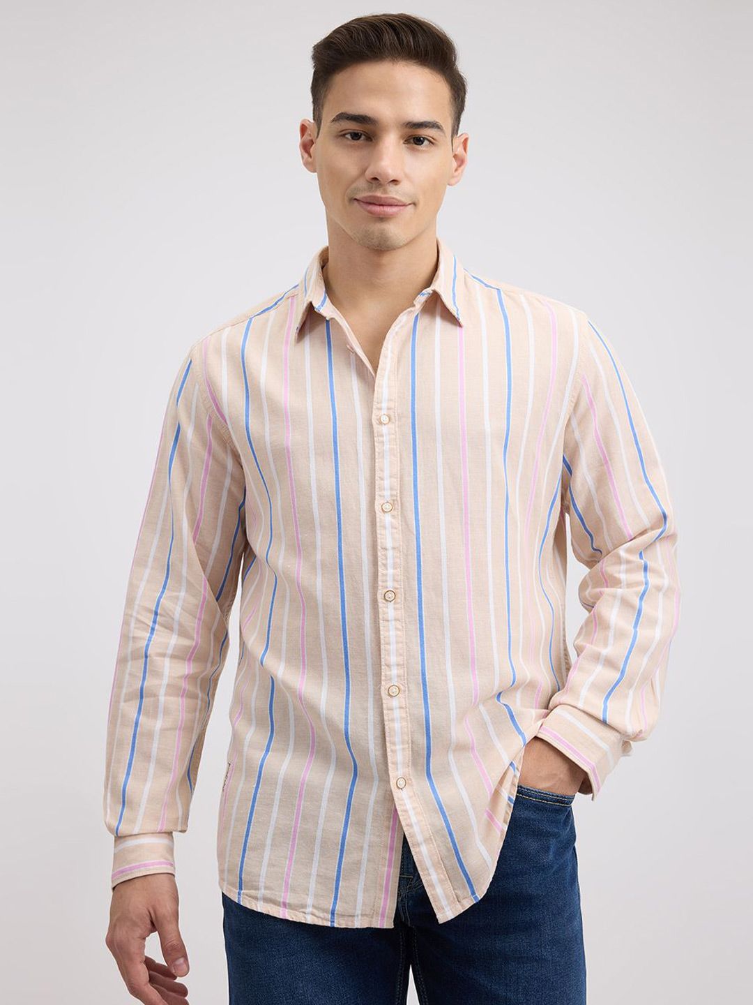 Pepe Jeans Men Opaque Striped Casual Shirt-picture-18
