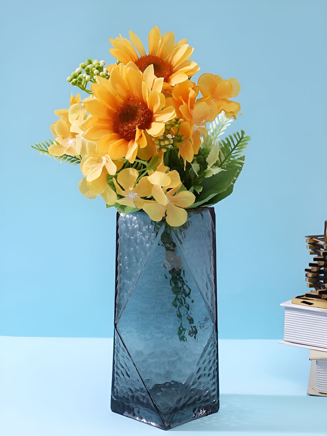 TAYHAA Orange 2 Pieces Sunflower Artificial Flower-picture-11