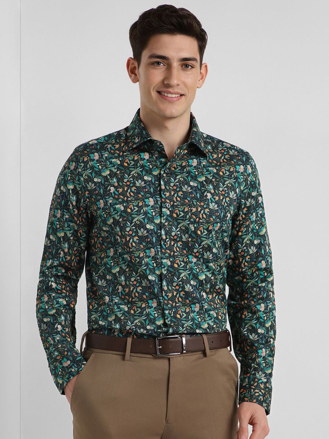 Allen Solly Sport Men Slim Fit Floral Printed Cotton Formal Shirt-picture-34