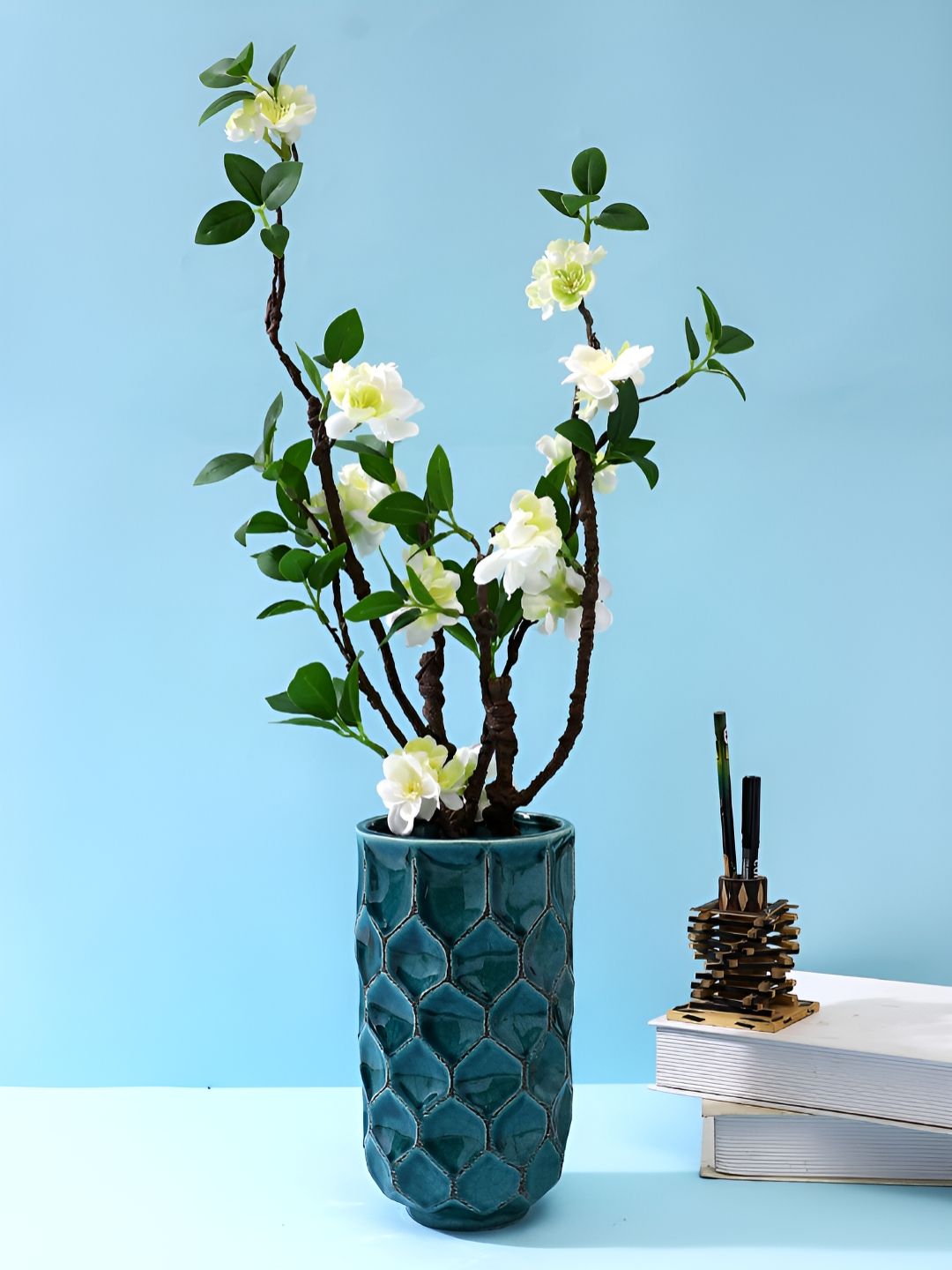 TAYHAA White 1 Pieces Gardenia Artificial Flower-picture-17